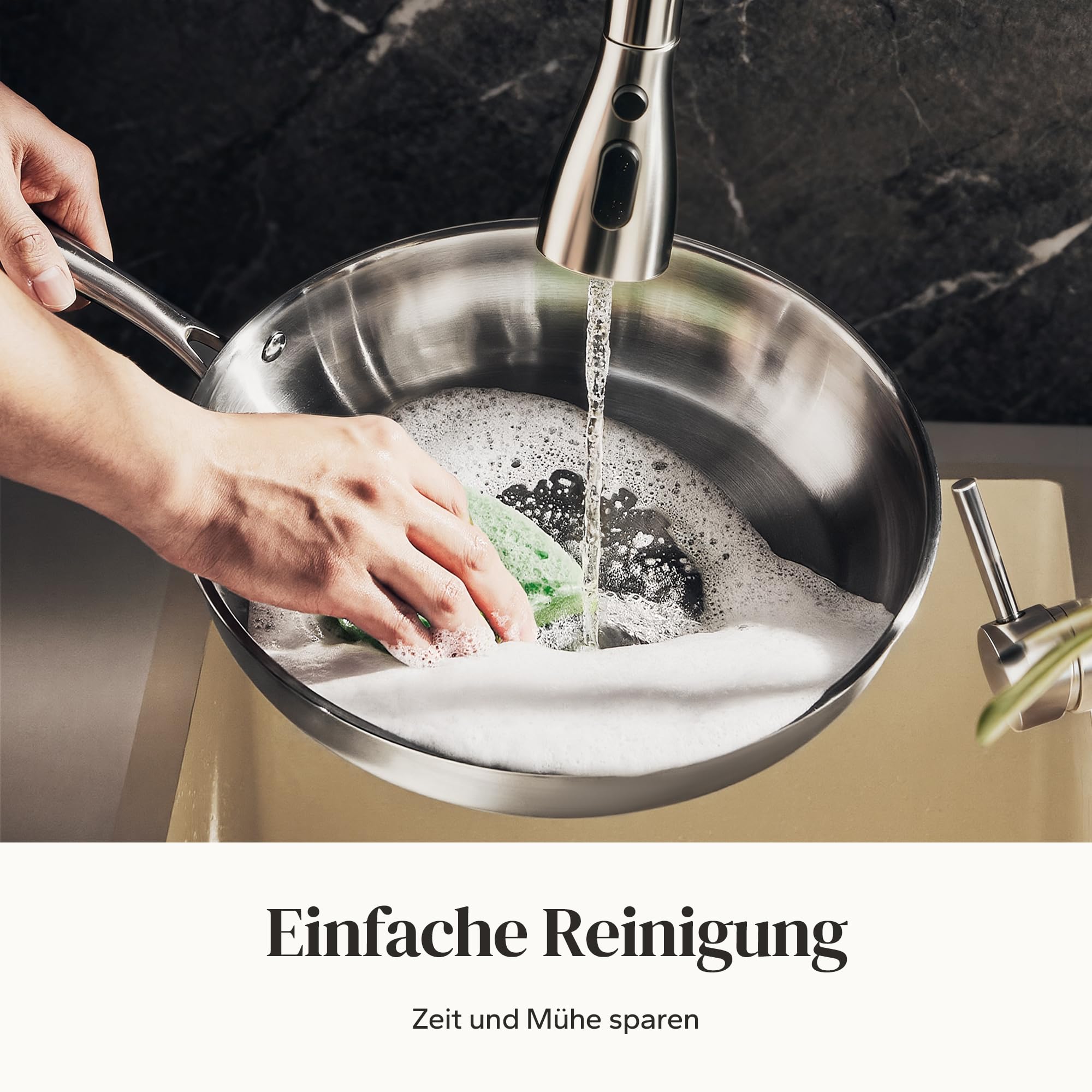 Redchef Pfannenset Induktion Set, 3-teilig edelstahlpfanne unbeschichtet Schüttrand Bratpfanne für alle Herdarten Spülmaschinenfest & backofenfest