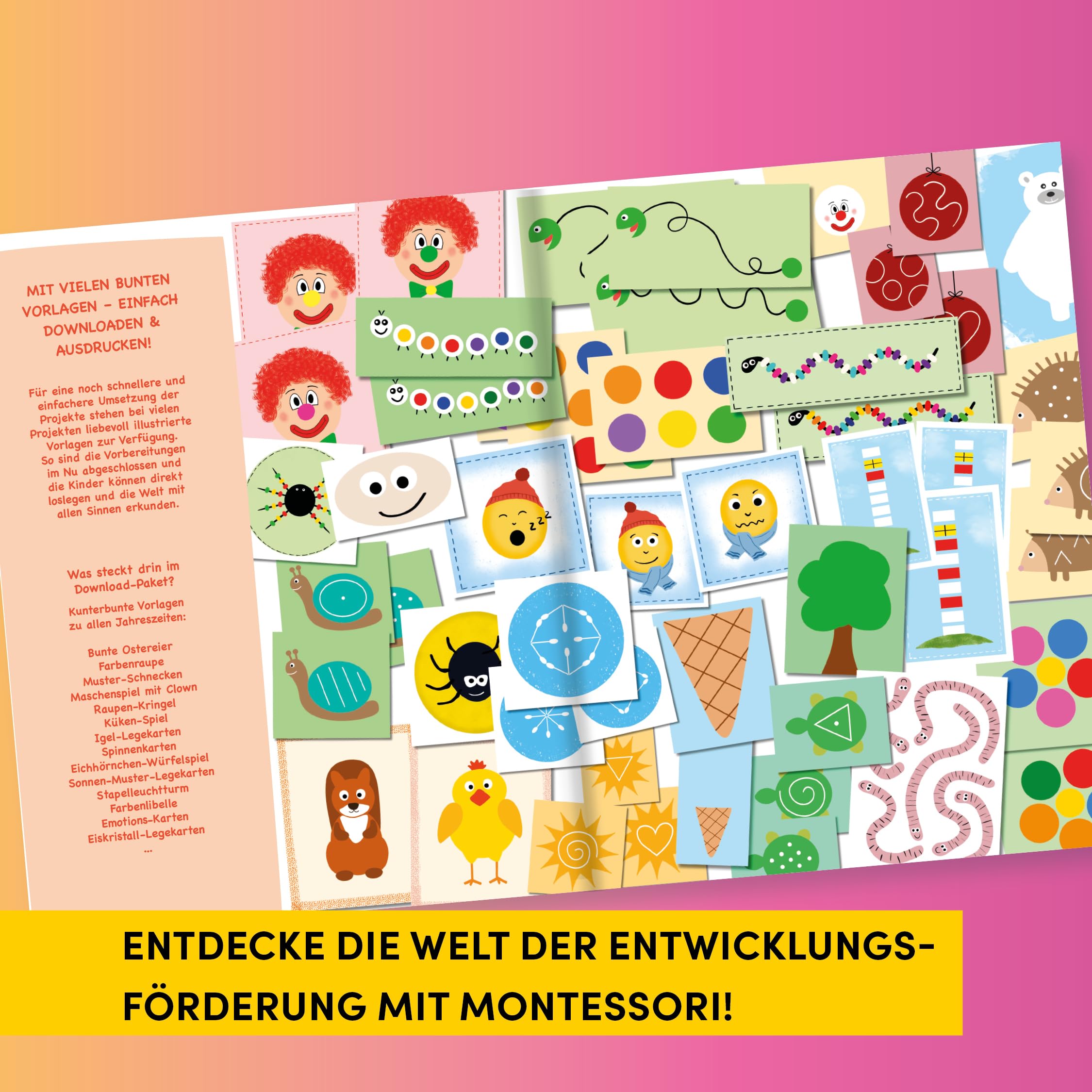 Montessori - 365 Kreativideen rund ums Jahr: Beschäftigungs-, Kreativ- und Tablettideen für jeden Tag. Mit 130 Vorlagen zum Download.