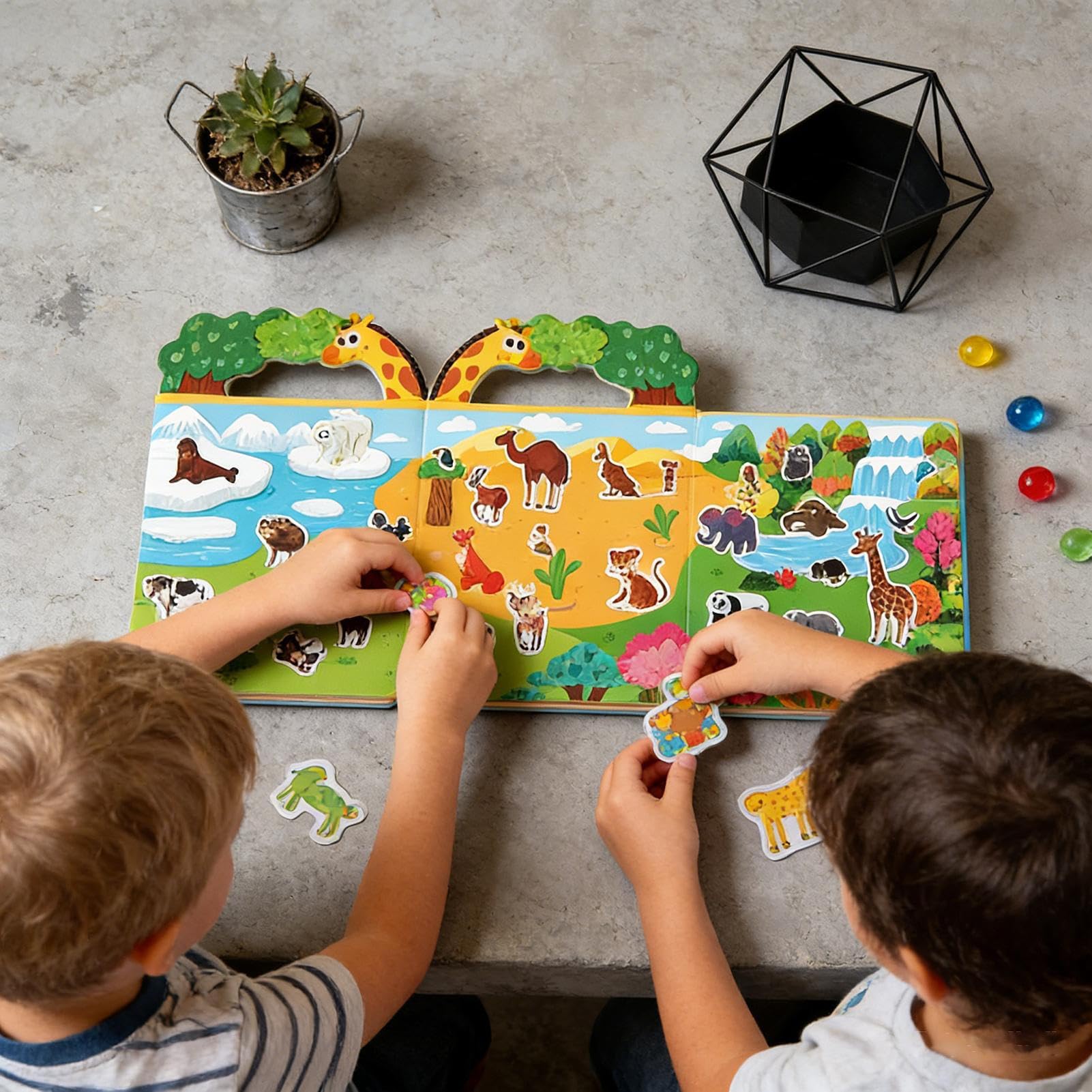 Livre Autocollants - Cahier de Jeu Adhésif Calme,Cahier Stickers Réutilisables | Pour Garçons Filles Jeunes Étudiants Maison Voyage École Salle De Jeux De 0 À