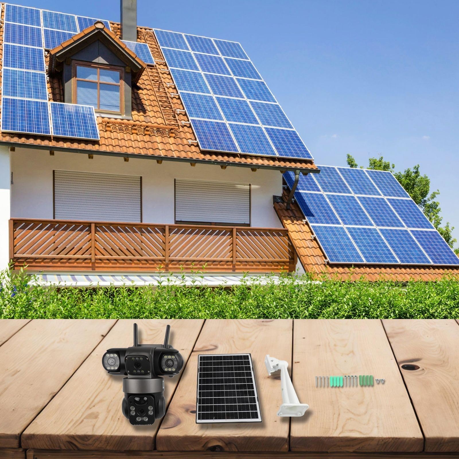 Caméras De Sécurité Solaires Sans Fil Extérieur 360 Caméra De