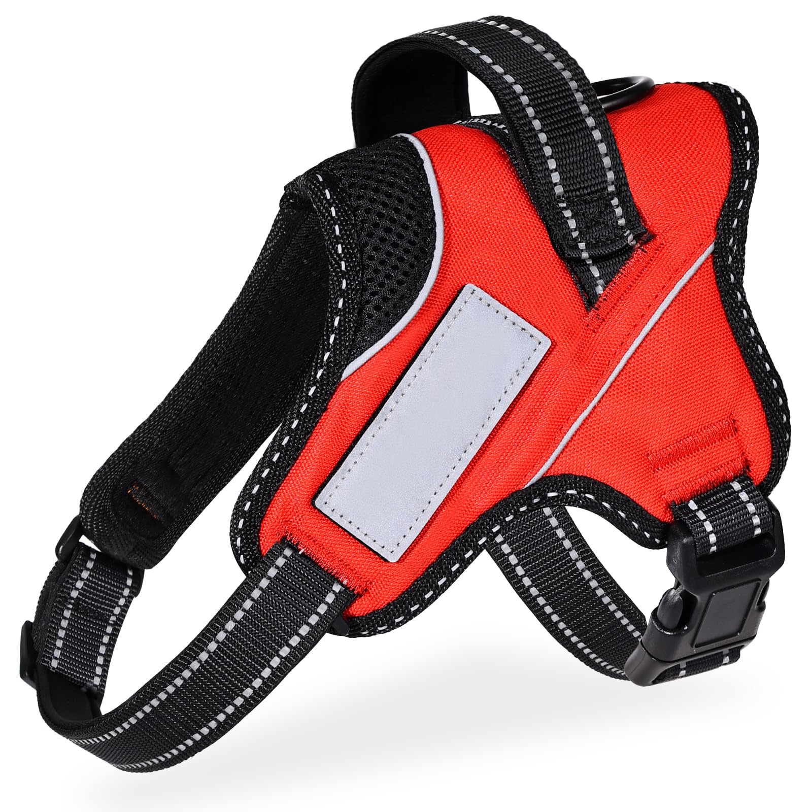 CatenaVinas Dog Harness for Small Medium Large Dogs,Dog Trainer Recommended,Throat-Friendly,Easy to Put On and Take Off,Adjustable with Nameplate&Reflective,Ergonomic Design Super Cute Colors(Red,XL)