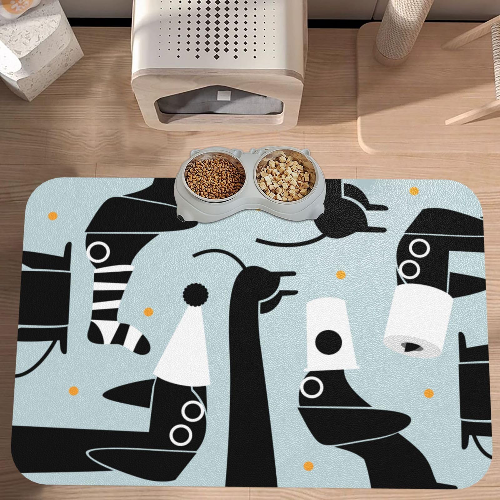 Wiener Dogs Absorbent Dog Mats for Food and Water Waterproof Pet Bowl Liner Anti-Slip Dog Feeding Mats Quick Dry Pet Placemat to Protect Floors