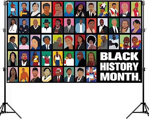 Miniatura 2 de Nepnuser Telón de fondo para cabina de fotos del mes de la historia negra, decoración de celebración del patrimonio afroamericano, decoración de