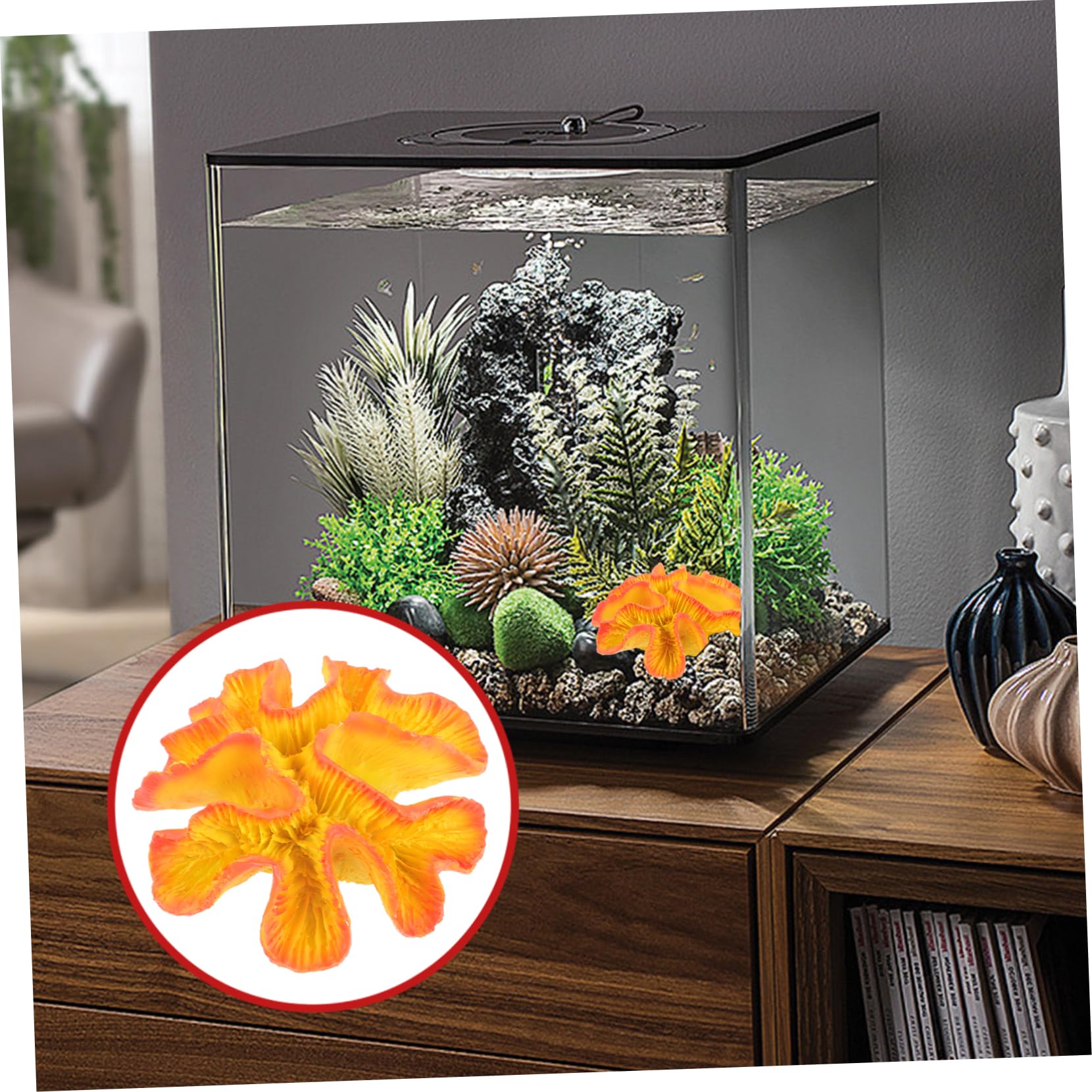 Kisangel Decoración De Acuario De Coral Artificial Estatua De Coral Imita El Paisaje Marino Accesorio para Peceras y Acuarios De Agua Dulce y Salada