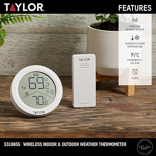 Miniatura 9 de Taylor Precision Products Termómetro digital inalámbrico para interiores y exteriores