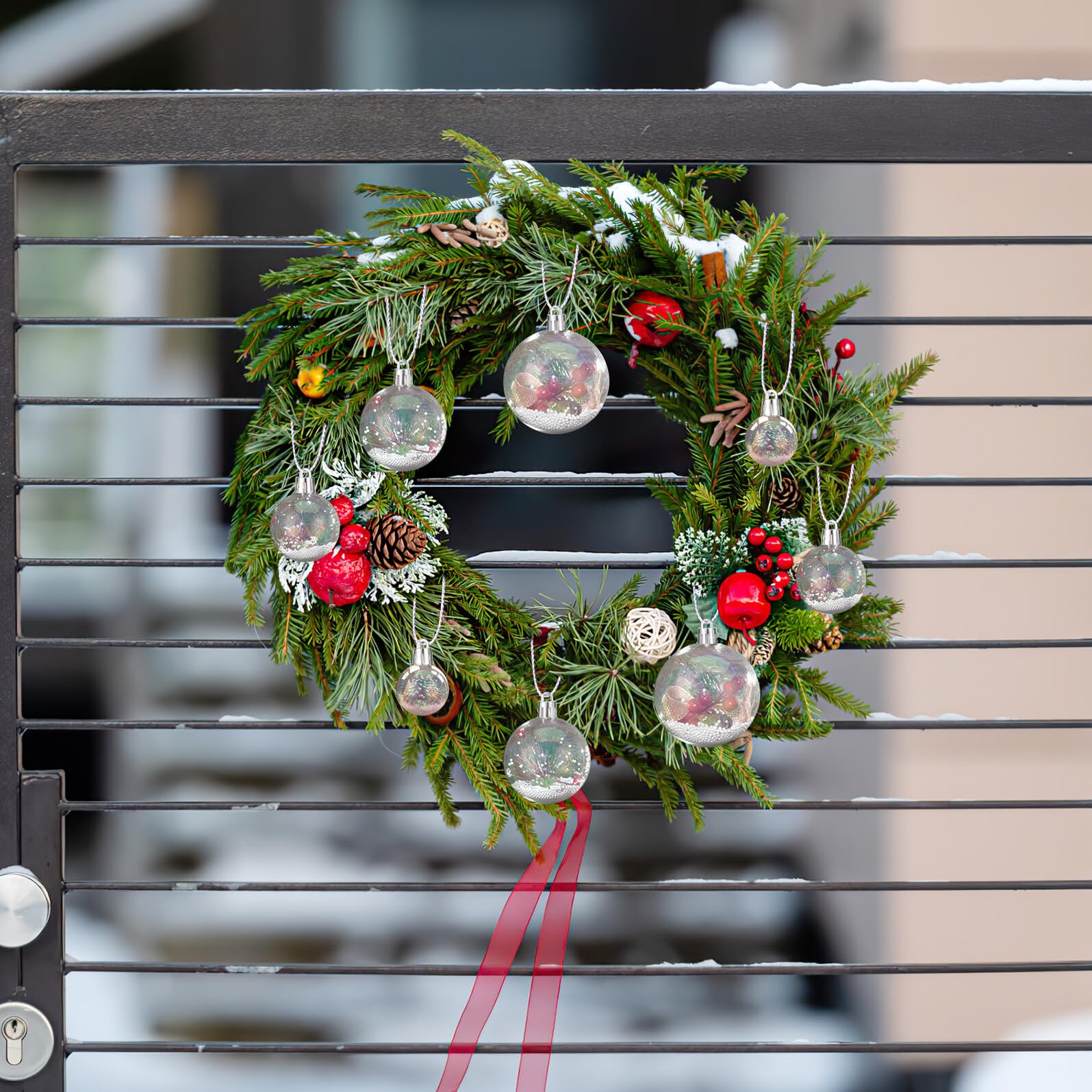 Garneck 18 Pezzi Palline di Natale in Plastica Rotonde da Appendere, Infrangibili, Dimensioni Multiple per Decorazioni Casa e Matrimoni, Decorazioni Natalizie Eleganti