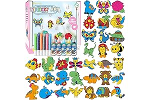 CAPKIT DIY Suncatcher Kids Craft Kits, Paint Your Own Window Suncatcher