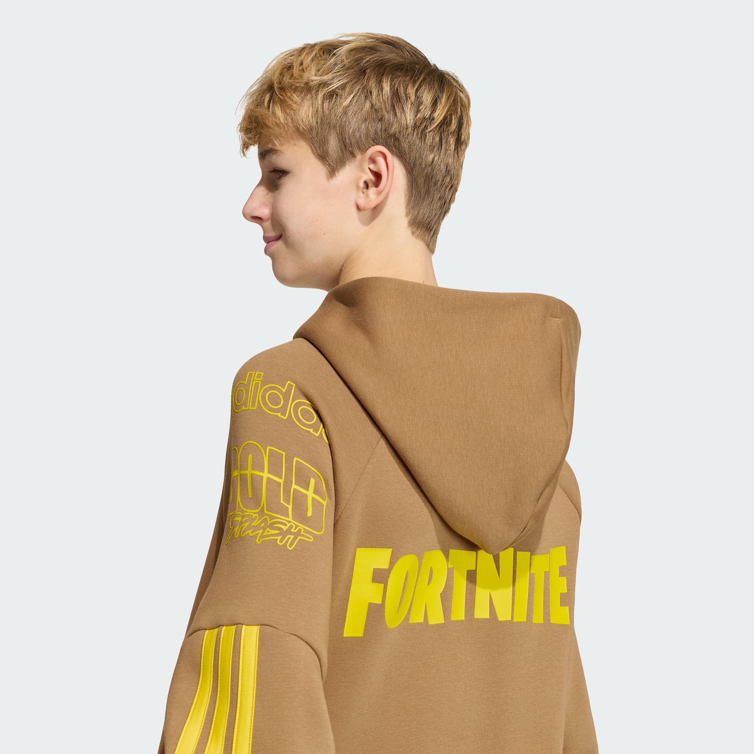 adidas Uniseks - dzieci Adidas X Fortnite Hoodie Sweatshirt, brown desert/yellow, 11-12 Years