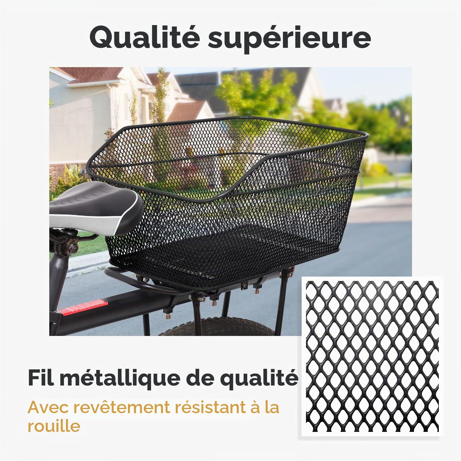Lixada Panier de Vélo Arrière Universel, 20L Panier à vélo pour Porte-Bagages arrière Panier Vélo Résistant à l'eau Métal