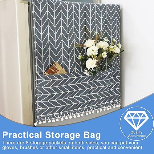 Miniatura 6 de Fundas para lavadora y secadora de 79 x 23.6 pulgadas para la parte superior, cubierta magnética antideslizante para lavadora, cubierta para