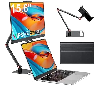 ZSCMALLS Portable Monitor, 15.6" FHD 1080P IPS Laptop Screen Extender with Adjustable Stand, USB-C HDMI Portable Screen, Portable Monitor for Laptop Mac PC Phone Xbox PS4/5 Switch - Amazon product rated Grade A