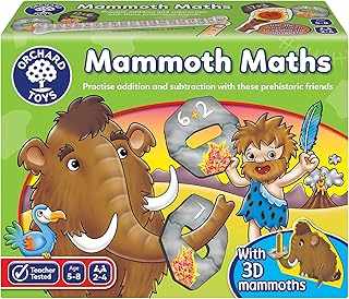 Orchard Toys Mammoth Maths Game, Educational Addition and Subtraction Game, Magic Viewer Reveals the Answer, Educational, Fun and Interactive, Age 5-8