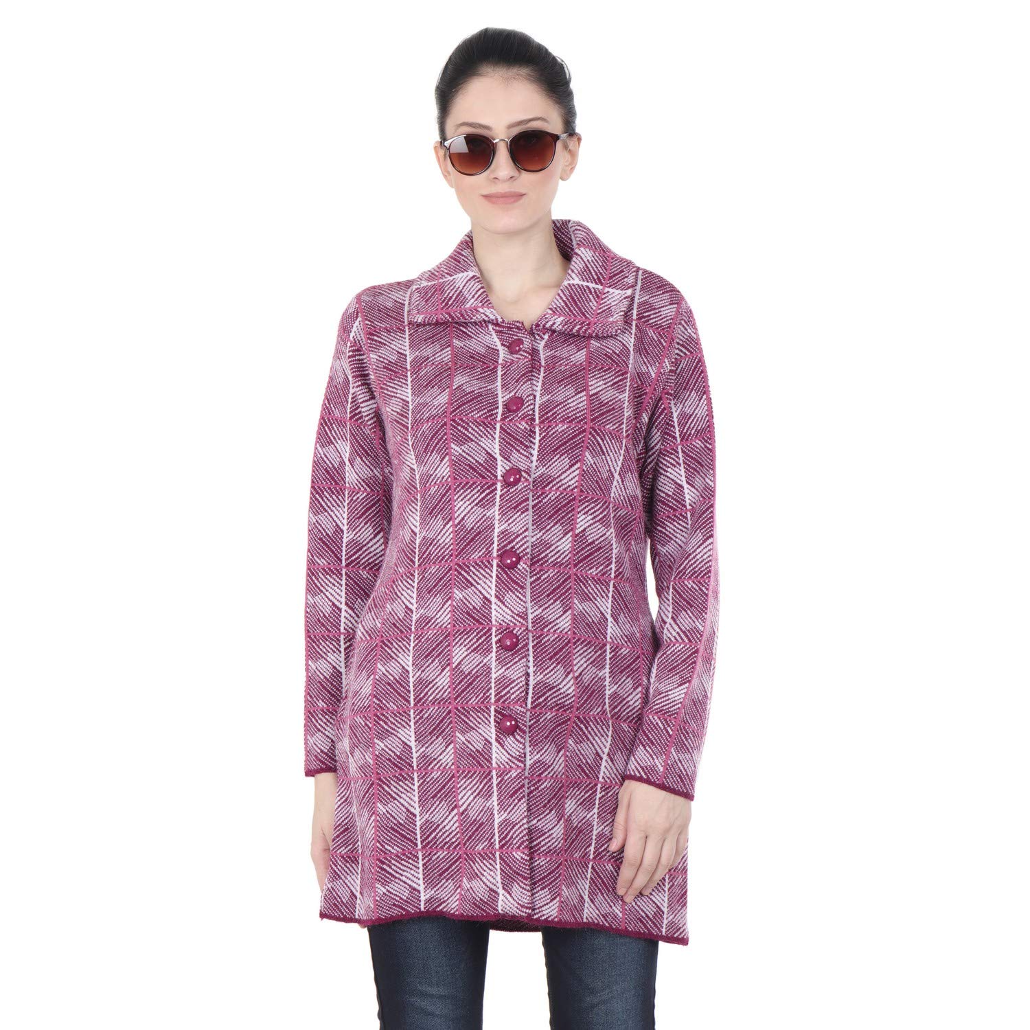 MatelcoWomen's Woollen Button Long Coat with Pockets.