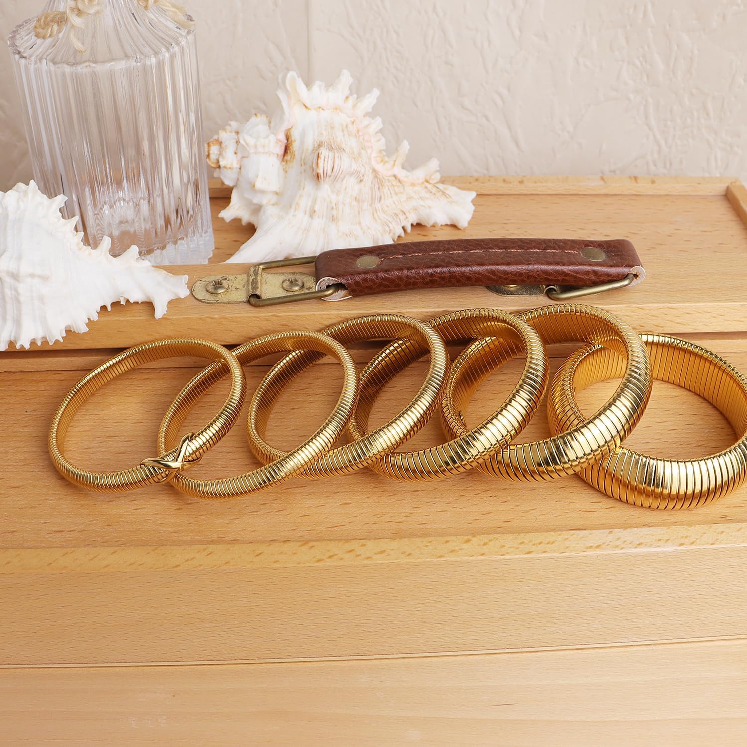 Chunky Snake Chain Bangle Bracelet for Woman, Stainless Steel Flexible Stretch Bracelets 20,16,12,10,8mm Bangles Trendy Jewelry Gifts - Image 7