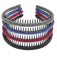 Vista 1 de 4 piezas - Diadema multicolor con dientes de resina protectora - Diadema con peine - Accesorios para el cabello de Beauty hair (Multicolor-No.9)