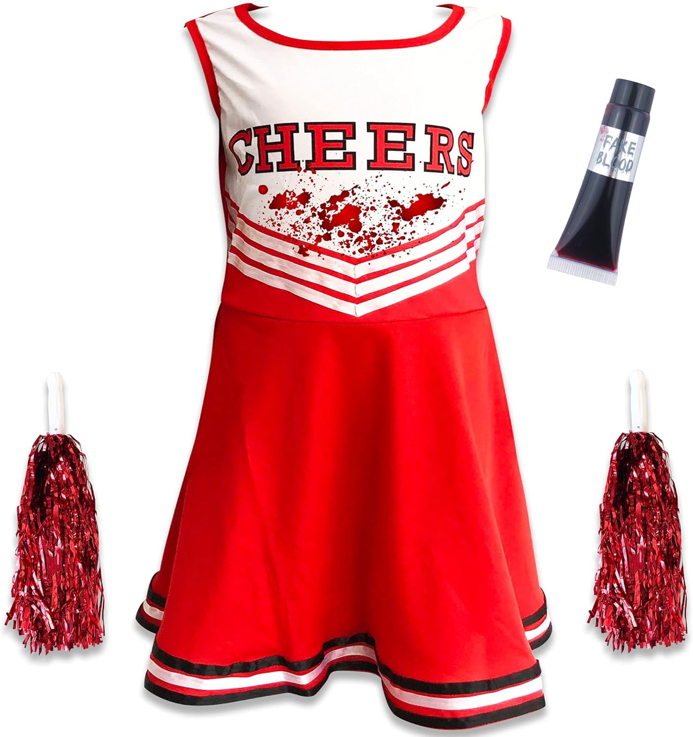 Zombie Cheerleader Halloween Costume for Kids Ages 79 (M), Zombie
