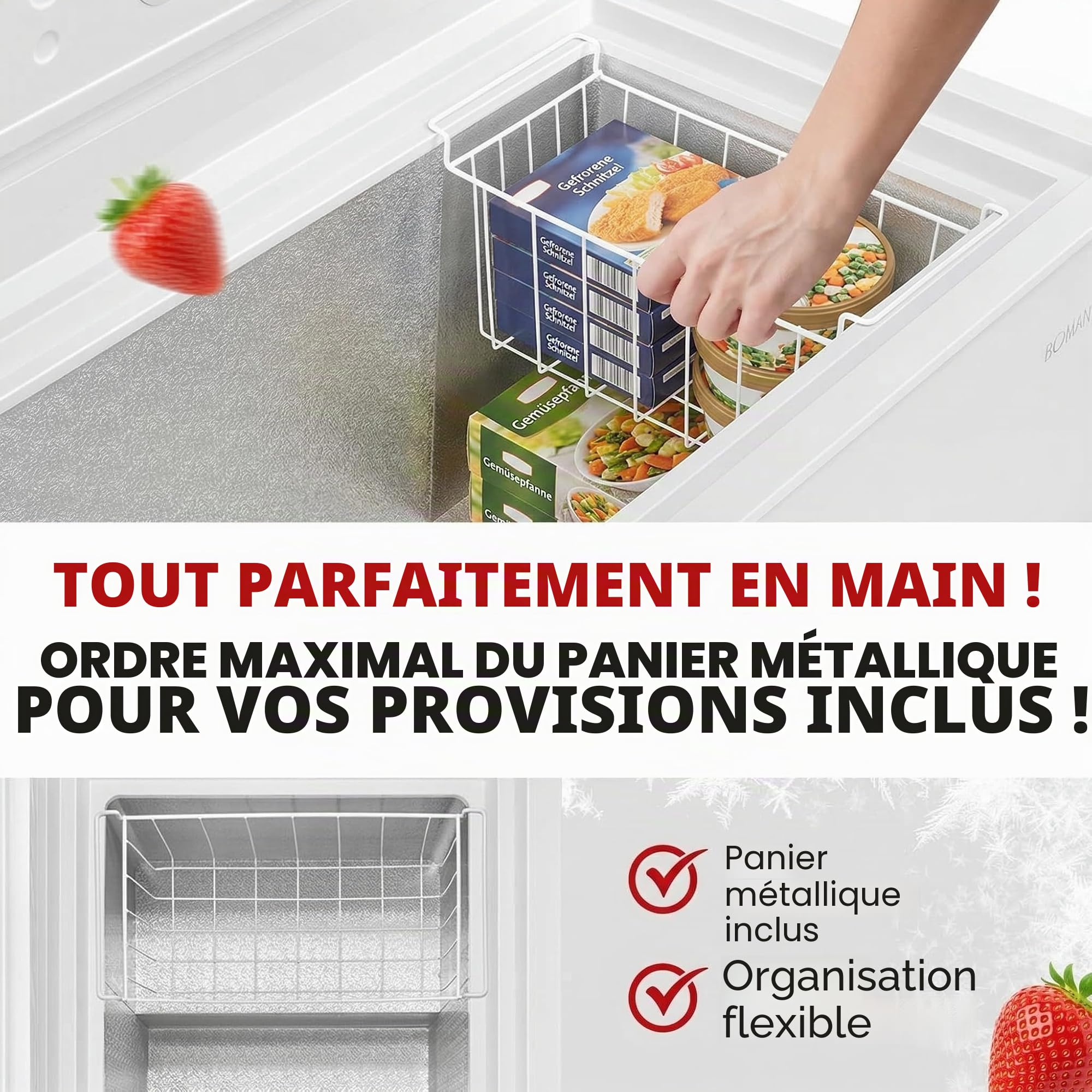 PKM GT300E Congélateur 299 L 41 dB Double Mode Réfrigérateur Congélation 4 Étoiles