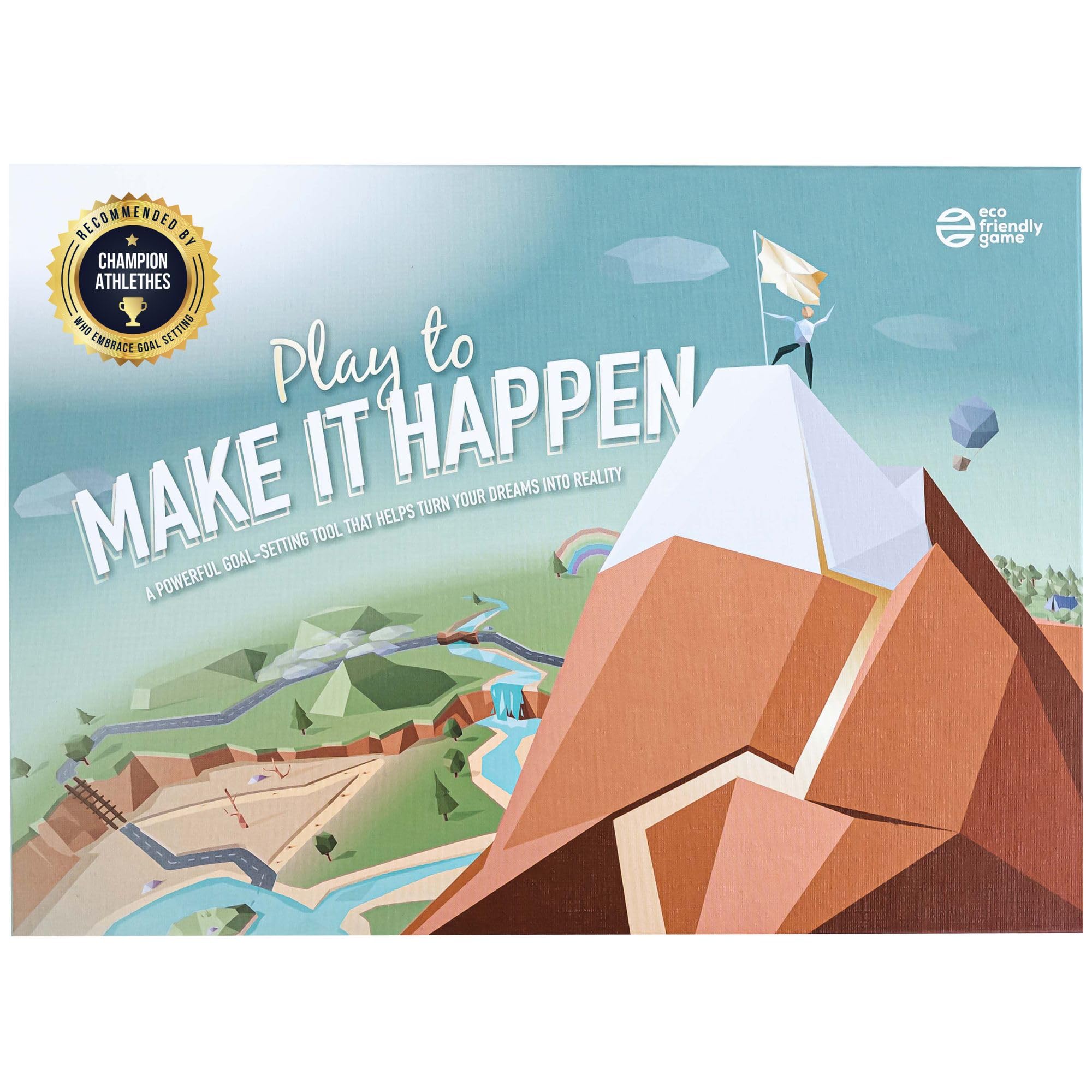 Play to Make it Happen – Achieve Goals Board Game - Life Changing Self-Help Gift for Men, Women, Teens - Planner for Life, Health, Gratitude - Cards for Personal Growth & Well-being