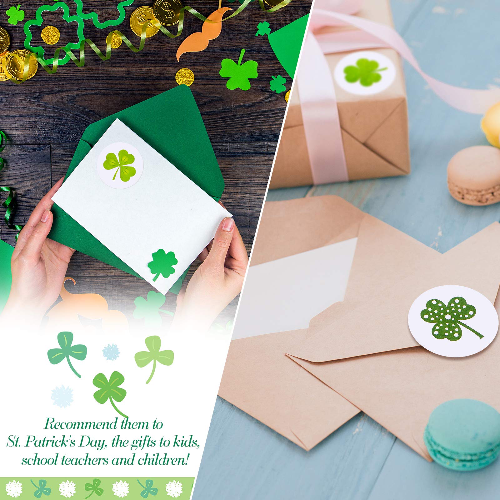 500 Pegatinas De Trébol De San Patricio – Brillantes Y Autoadhesivas, Impermeables, Ideales Para Sobres, Diarios, Manualidades Y Fiestas Irlandesas