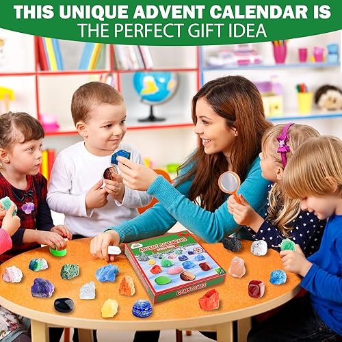 Miniatura 5 de ZMLM Regalos de Navidad Rock para niños, juego de 24 piedras preciosas para edades de 4, 5, 6, 7, 8, 9-12, kit de juguetes de regalo para niñas y