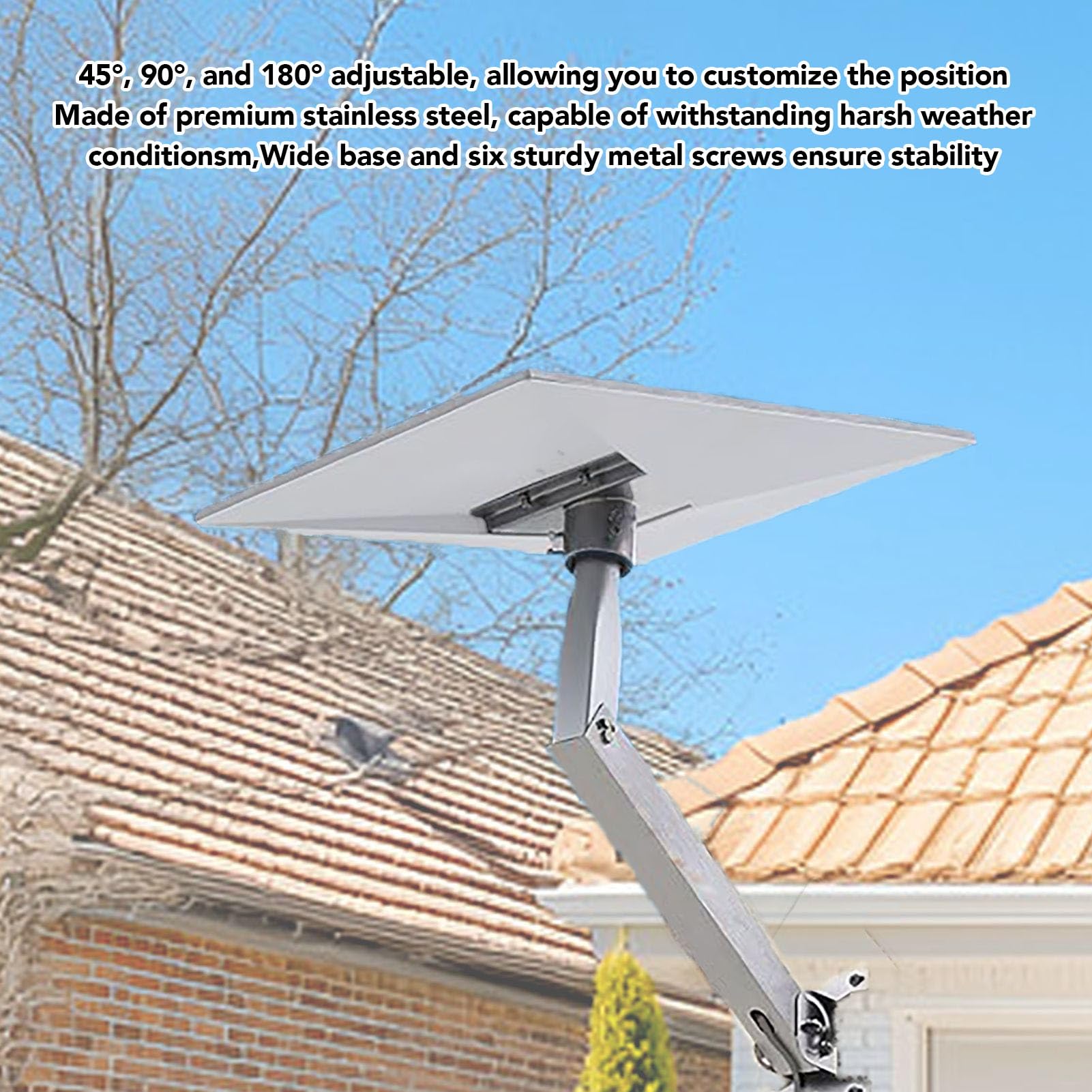 Gen 3 Supporto Tetto 45° 90° 180° Angolo Regolabile Materiale in Acciaio Legato Kit di Installazione Stabile per e Tetti per Antenna Parabolica Standard, per V3
