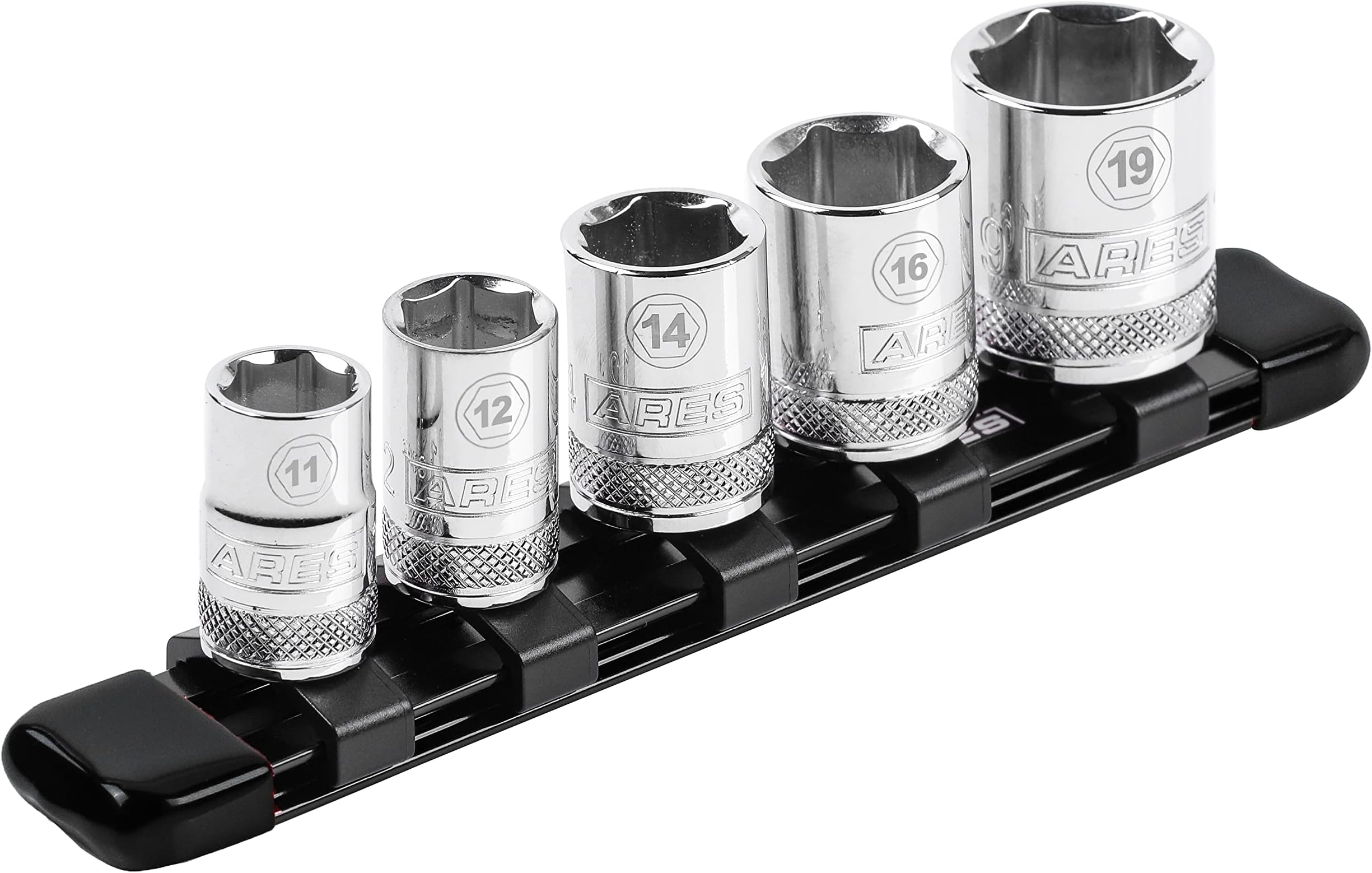 70238-3/8-Inch Drive Black 6-Inch Socket Organizer - Aluminum Rail Stores up to 5 Sockets and Keeps Your Tool Box Organized