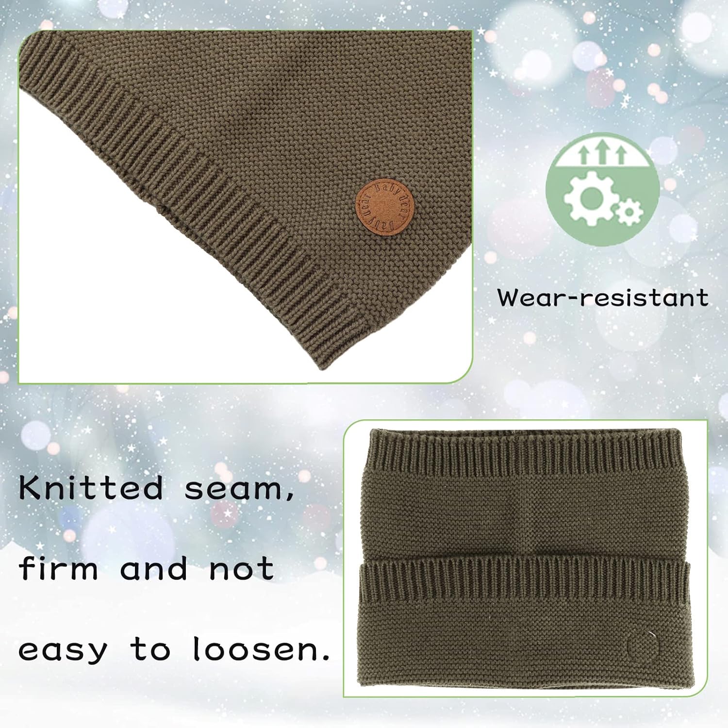 Peecabe Baby Boys Knitted Scarves Warm Toddler Girl Infinity Scarf Kids Soft Chunky Neck Warmer for Fall Winter - Image 4