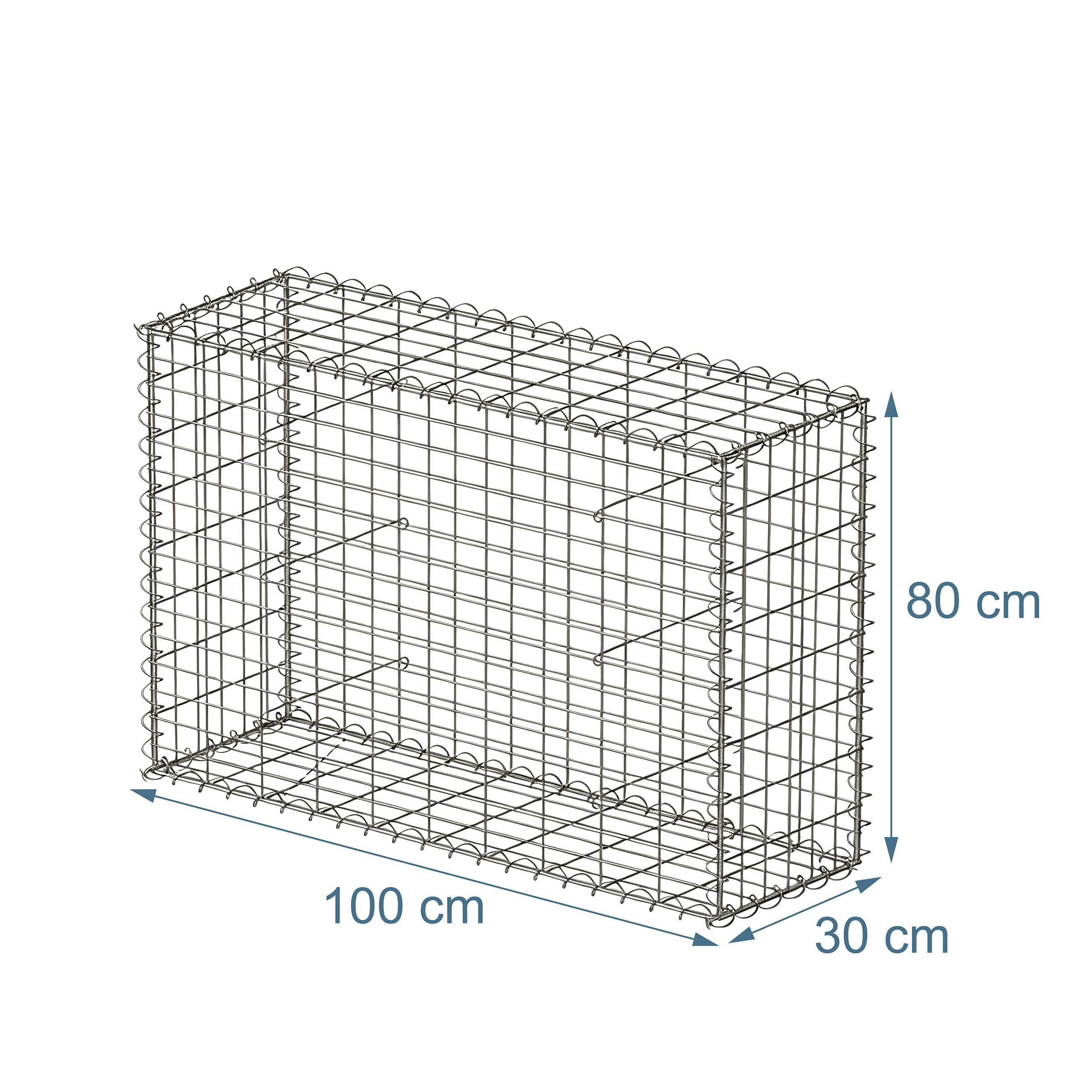 Relaxdays Gabion brise-vue jardin panier en pierre fil 4 mm argenté
