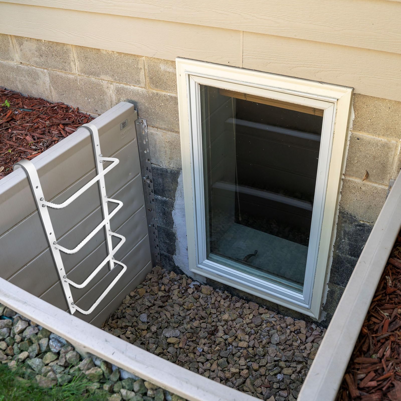 Window Ladder Pec Heavy Duty Window Well Escape Ladder Steel White Heavy Duty Egress ...