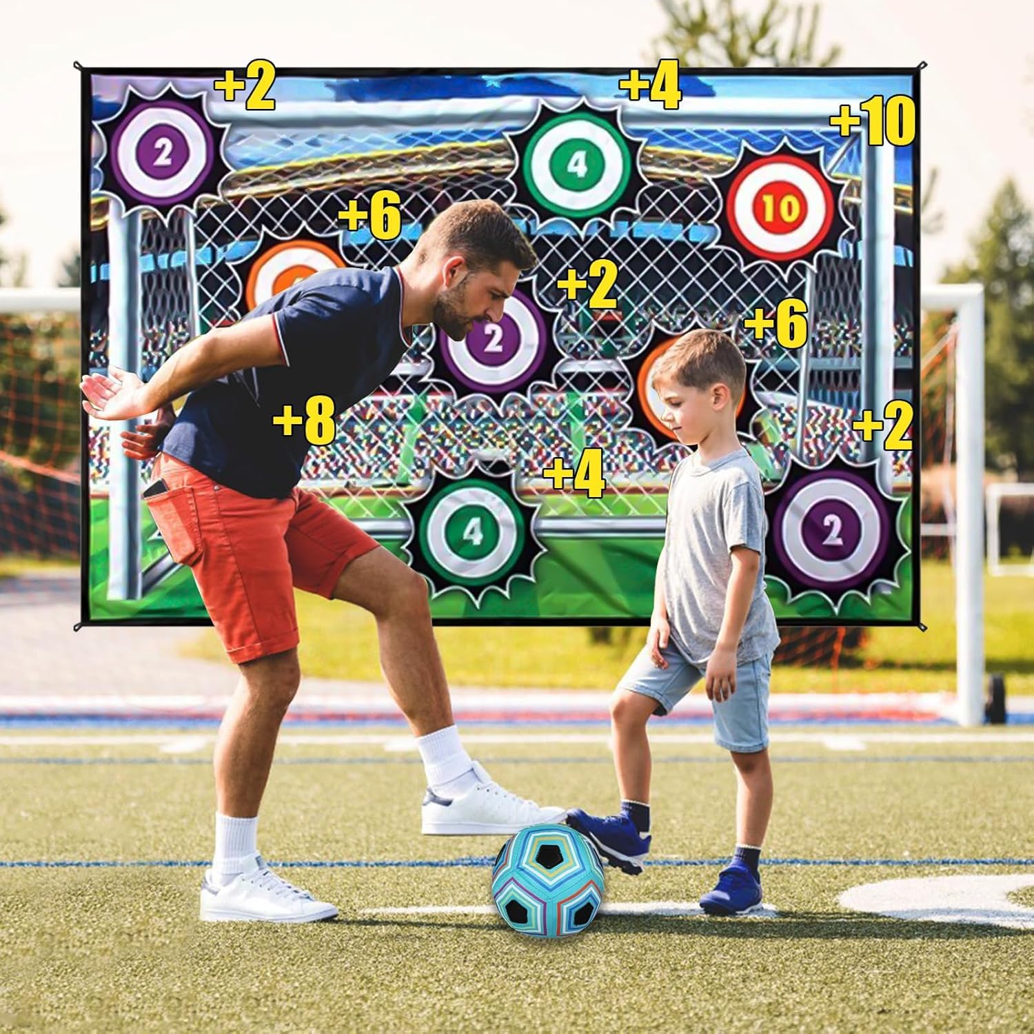 XAZASTOV Juego De Fútbol Con Portería Plegable De Franela – Incluye 2 Balones Y Bomba De Aire, Para Interior Y Exterior