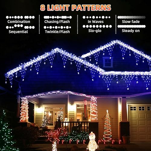 Miniatura 5 de Luces de red de Navidad, 13.5 pies, 196 LED, impermeables, decoraciones de Navidad al aire libre, 8 modos de luces LED con control remoto, luces de