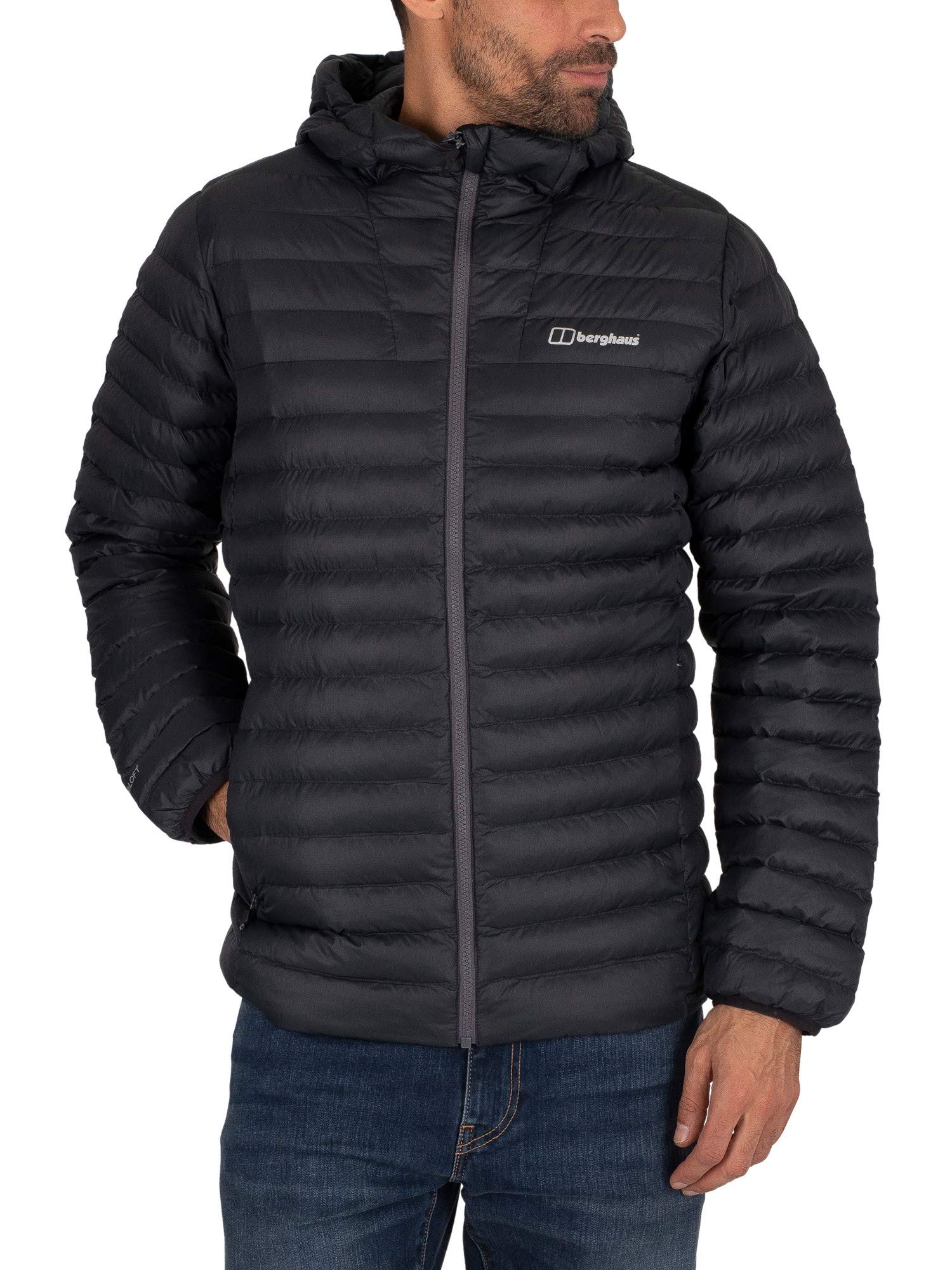 Berghaus Men's Vaskye Synthetic Insulated Jacket | Extra Warm | Durable Coat | Puffer Jacket | Lightweight Design Insulated Jacket, Black/Black, XS