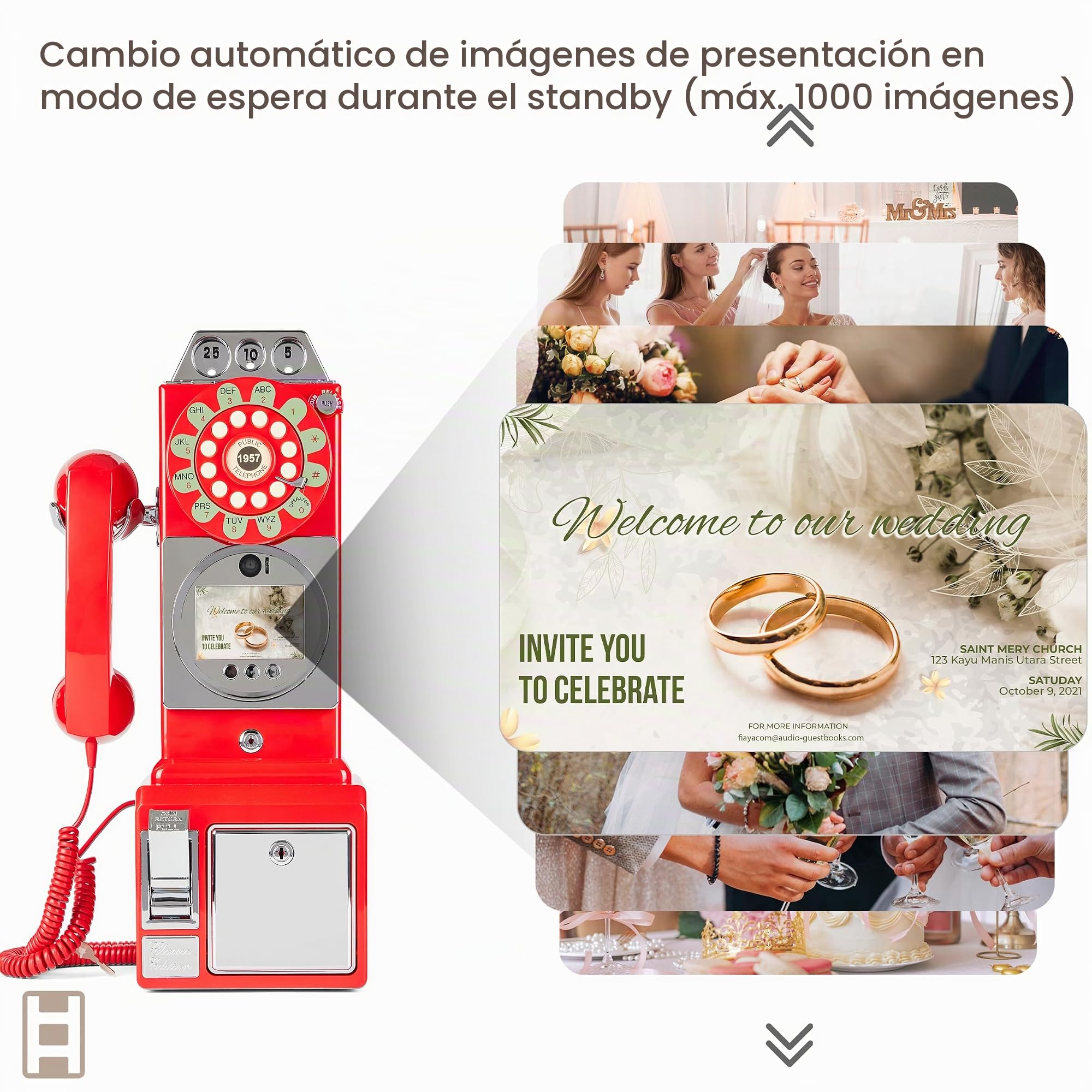 Libro de invitados de audio y video, mensajes de video personalizados para teléfono de boda, graba tus ocasiones especiales, ideal para una variedad de ocasiones memorables de fiesta
