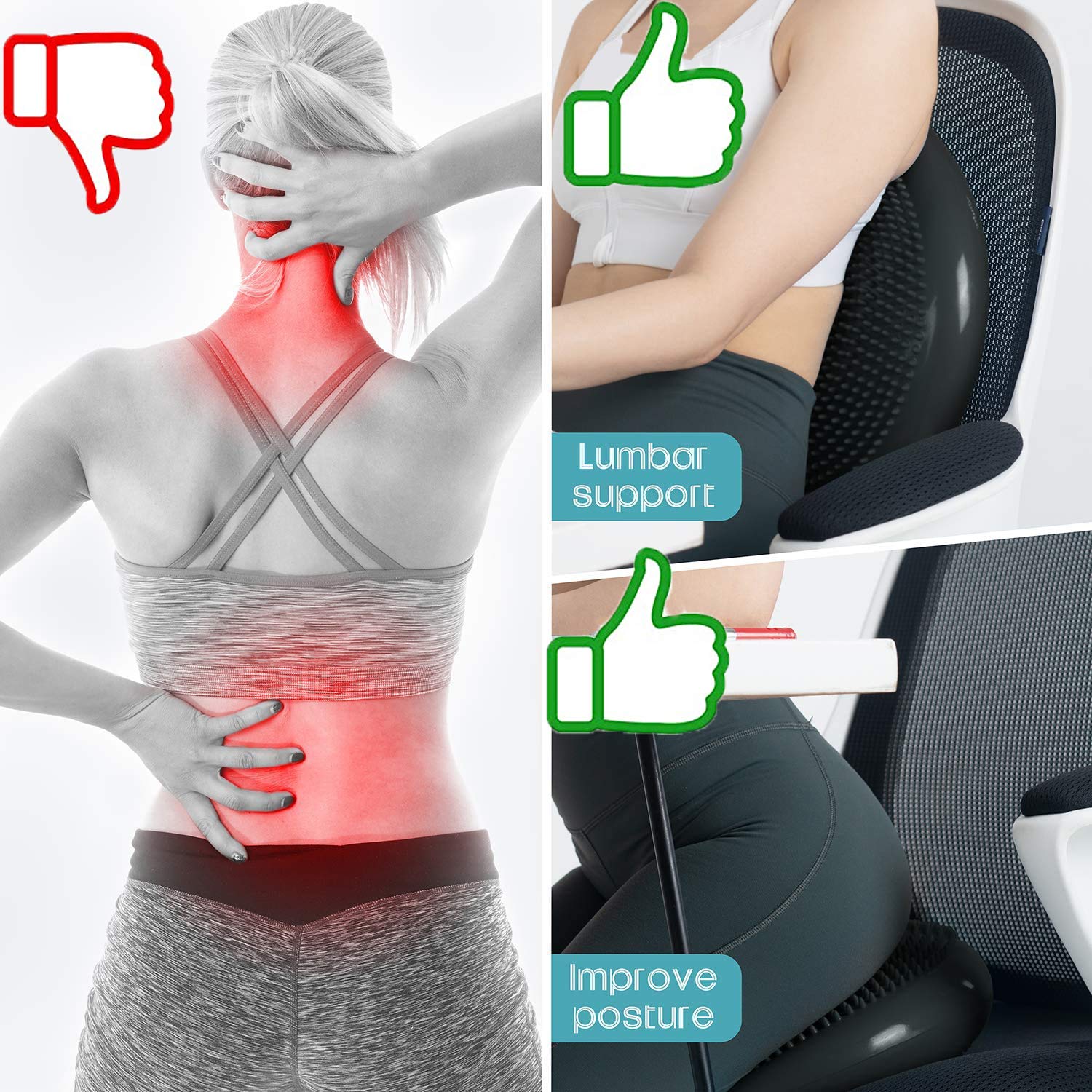 Nvzi Balanskussen, fysiotherapie, balanskussen met noppen, wiebelkussen, balanskussen, balanskussen, kantoor, met massagebal