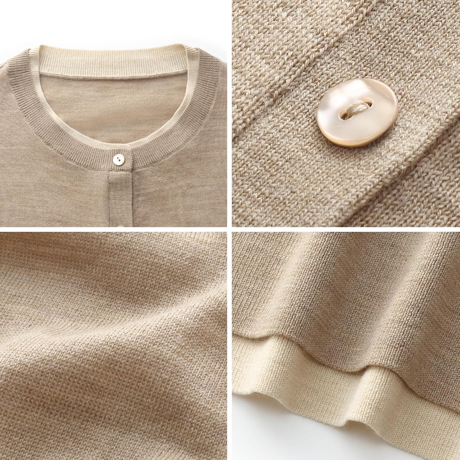 GOELIA Pure Cashmere Wool Cardigans Womens Sweaters Trendy Long Sleeve Button Down Cozy Loose Fit Knit Going Out Tops