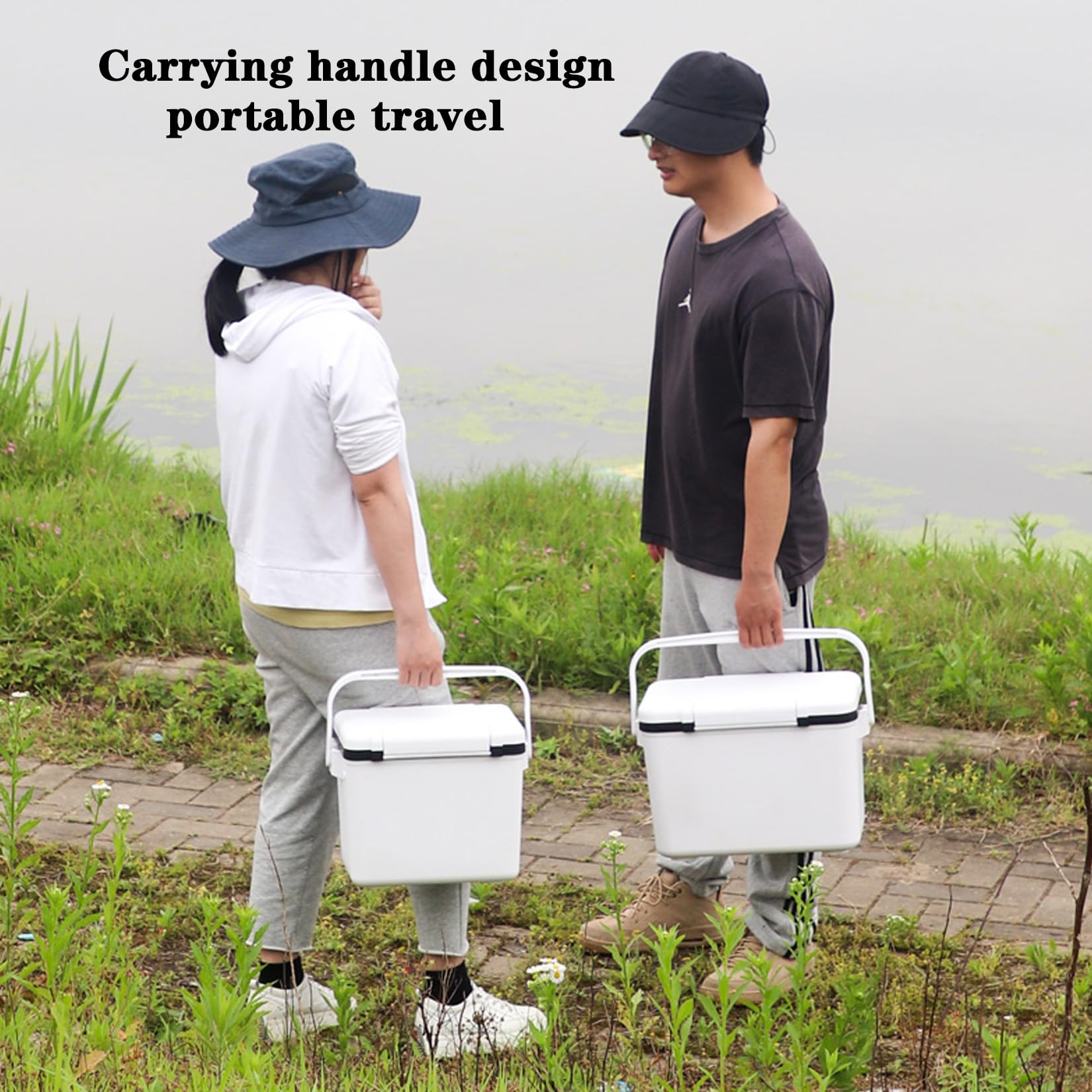 Boîte Isolante en PU, glacière Portable, 10L/16L/22L Trois Tailles, Blanc/Vert