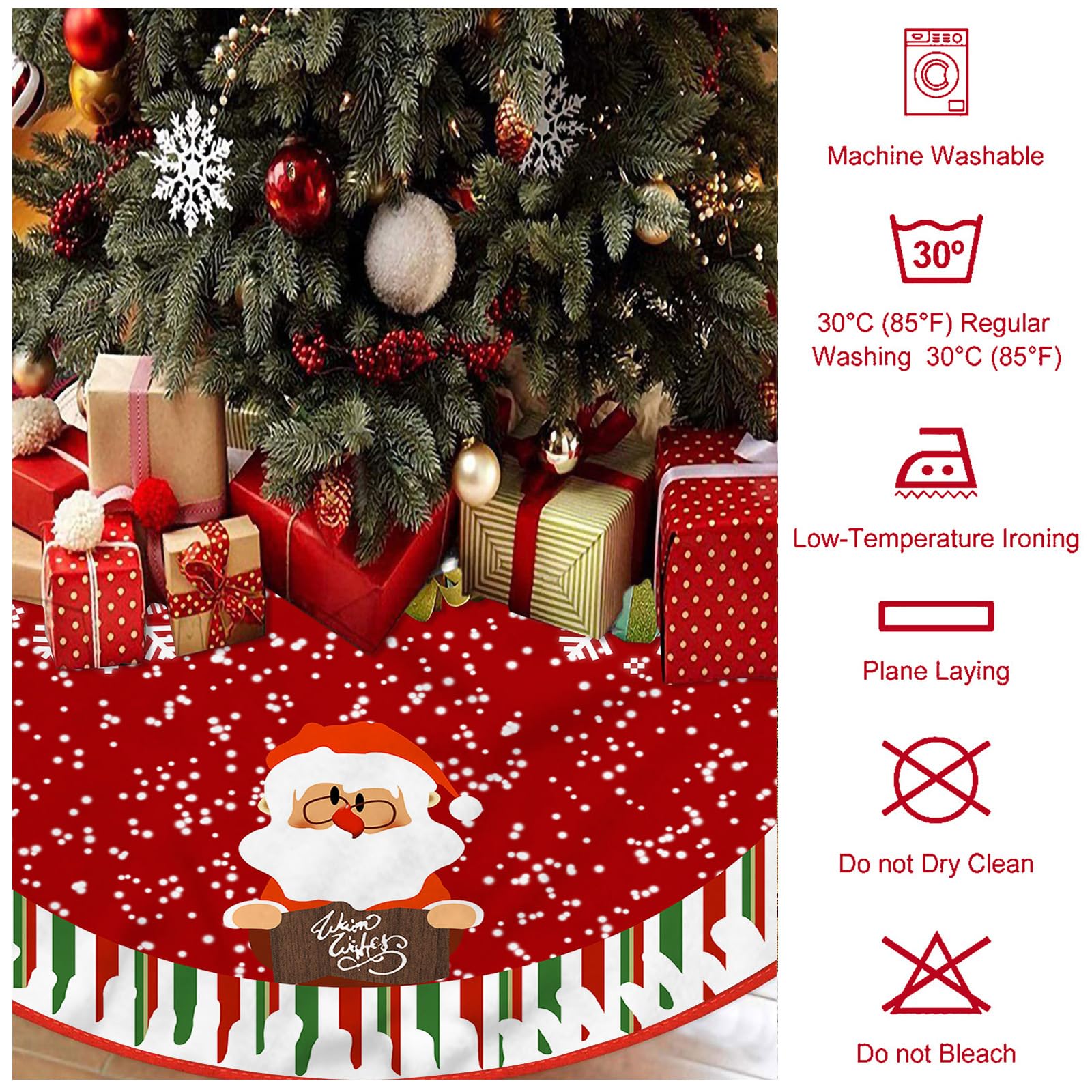 Chickwin Base Albero di Natale 120cm Gonna Albero di Natale, A Maglia