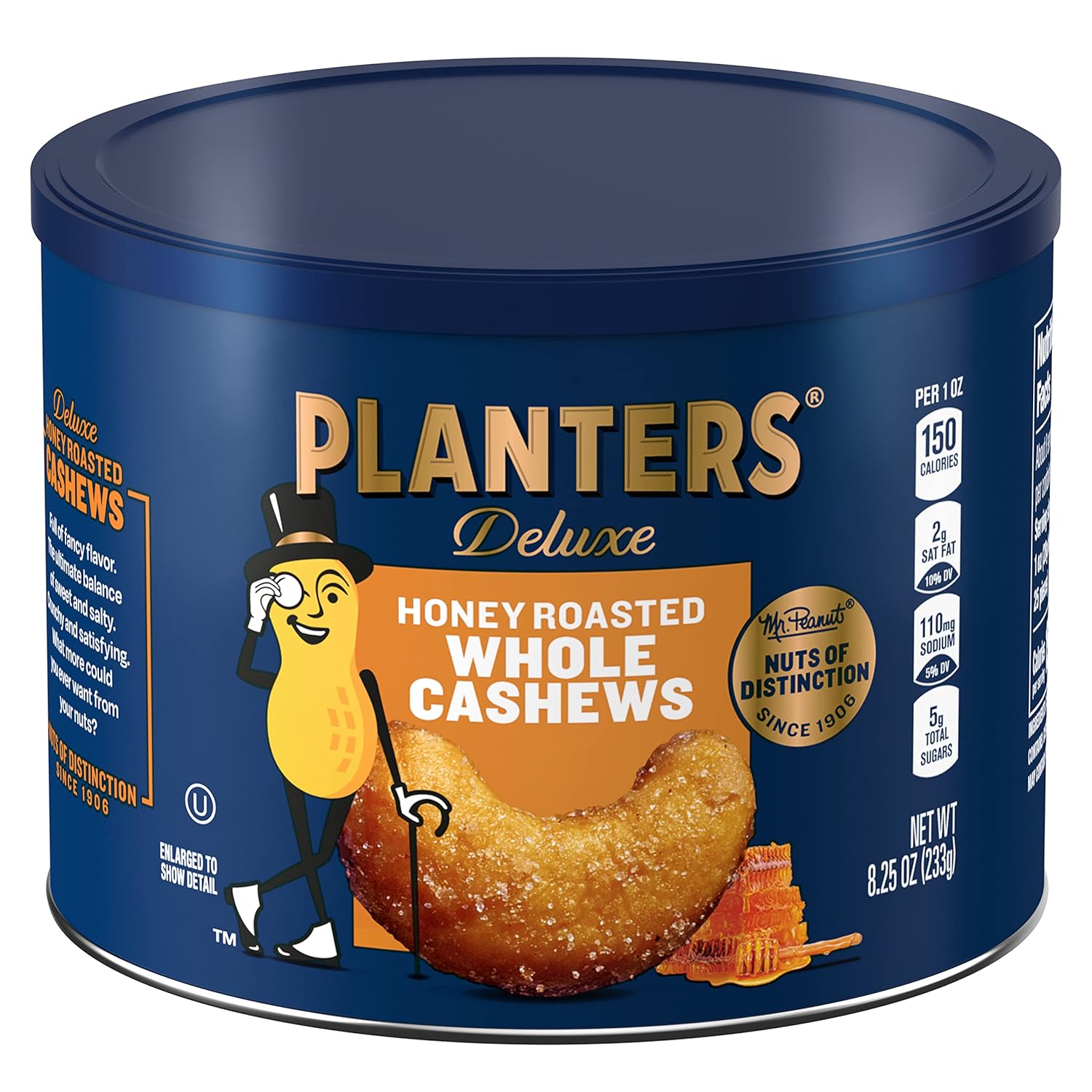 PLANTERS Deluxe Honey Roasted Whole Cashews, Sweet and