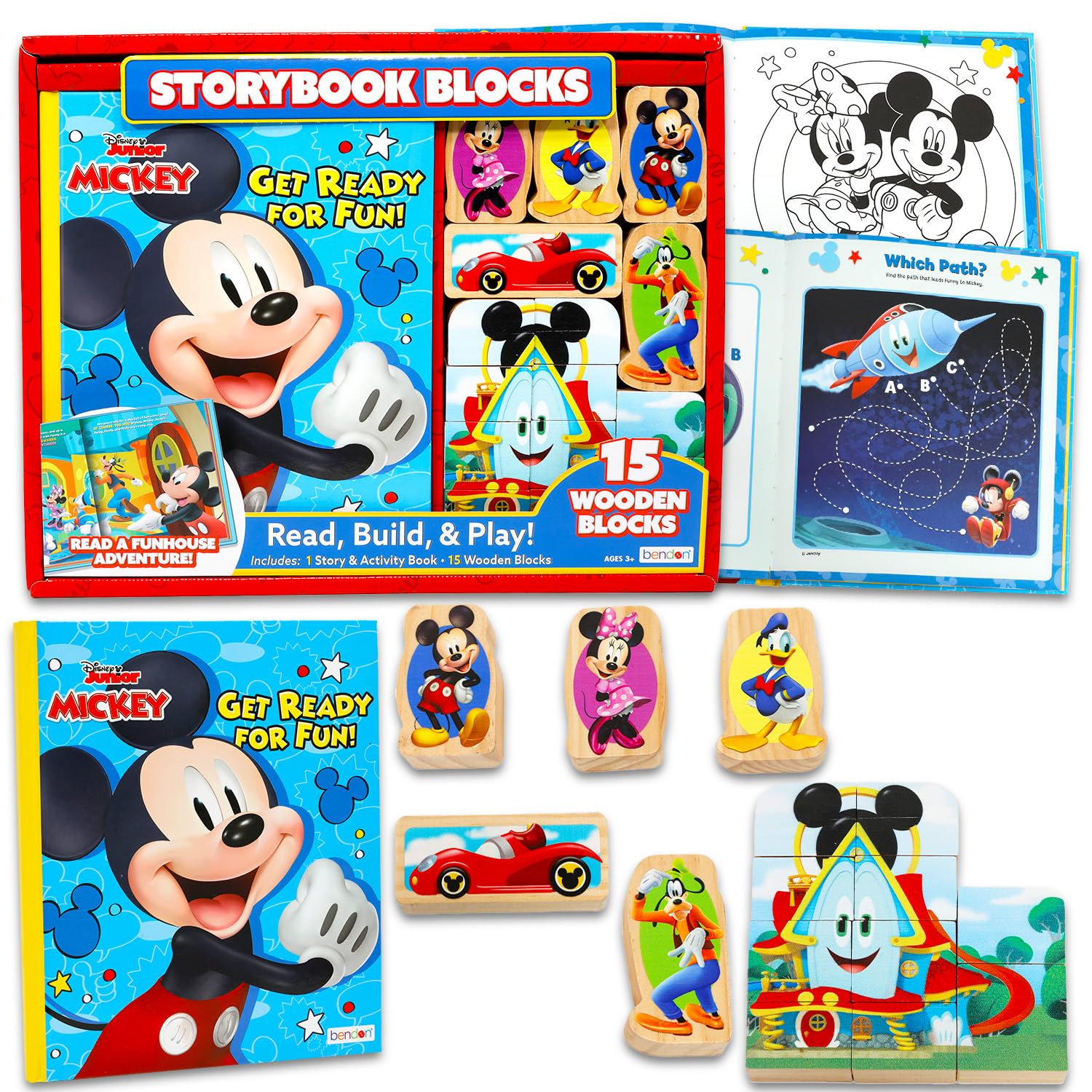 Amazon.com: Mickey Mouse Wooden Block Figure Activity Set - Disney