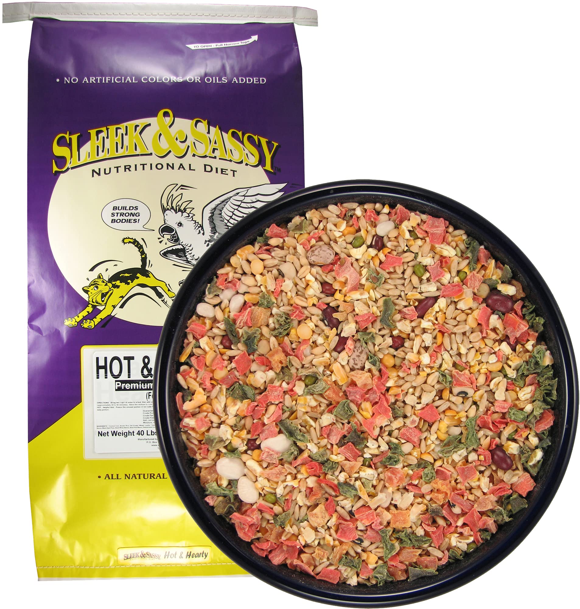 SLEEK & SASSY Hot & Hearty Premium Cooking Diet for Birds (40 lbs.)