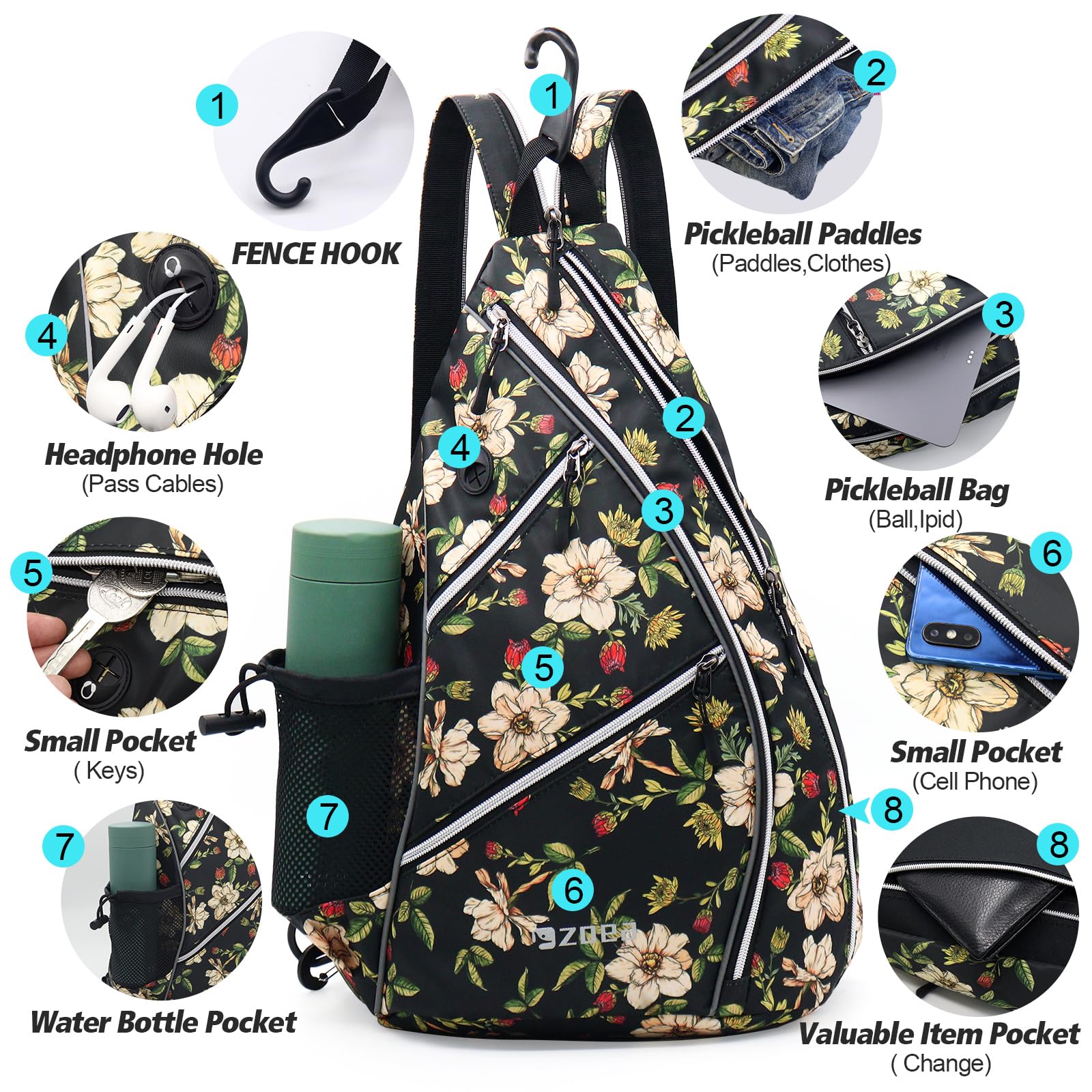 ZOEA Pickleball Bag, Adjustable Pickleball Bag