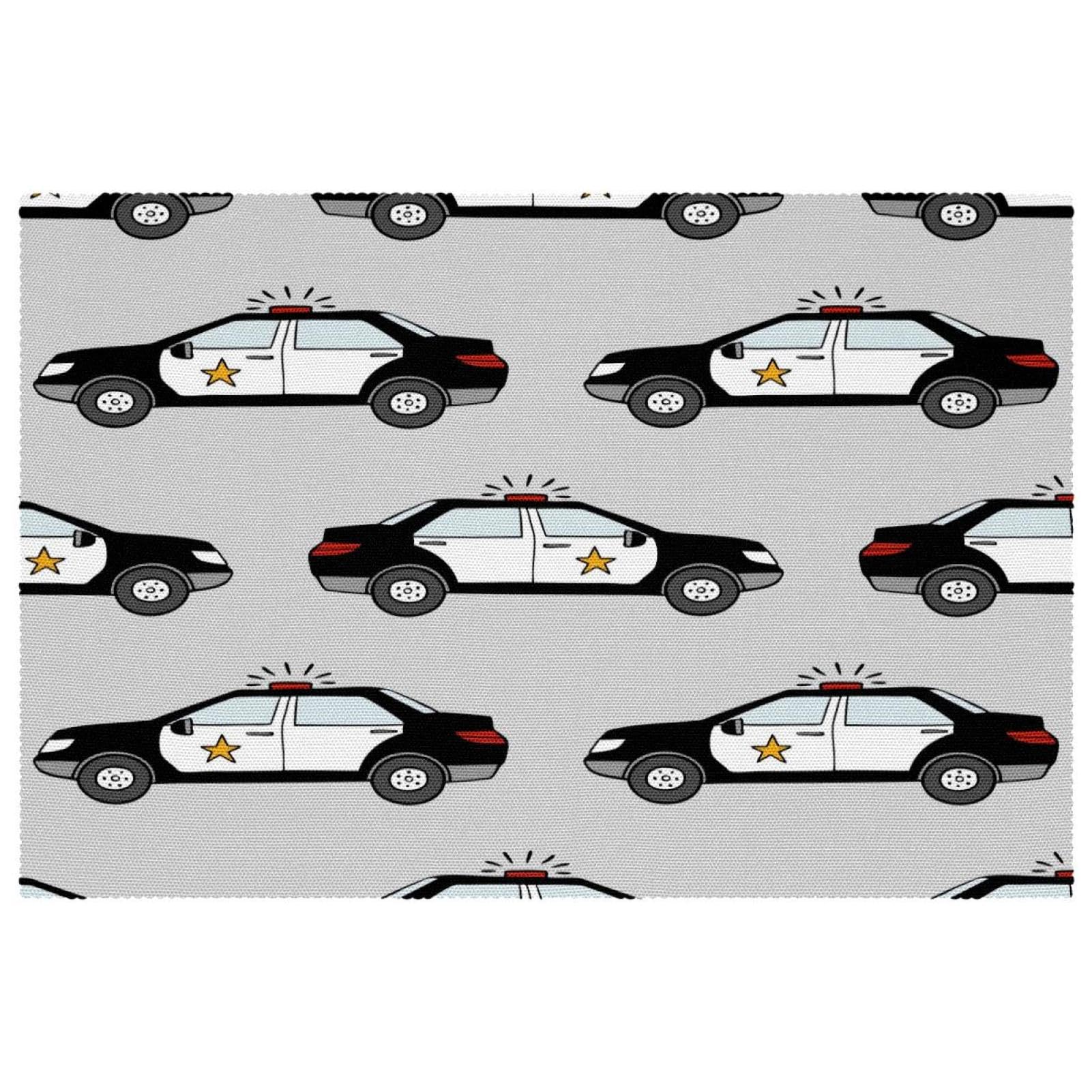 Sets de table lavables motif police pour éviter les taches de nourriture sur la nappe