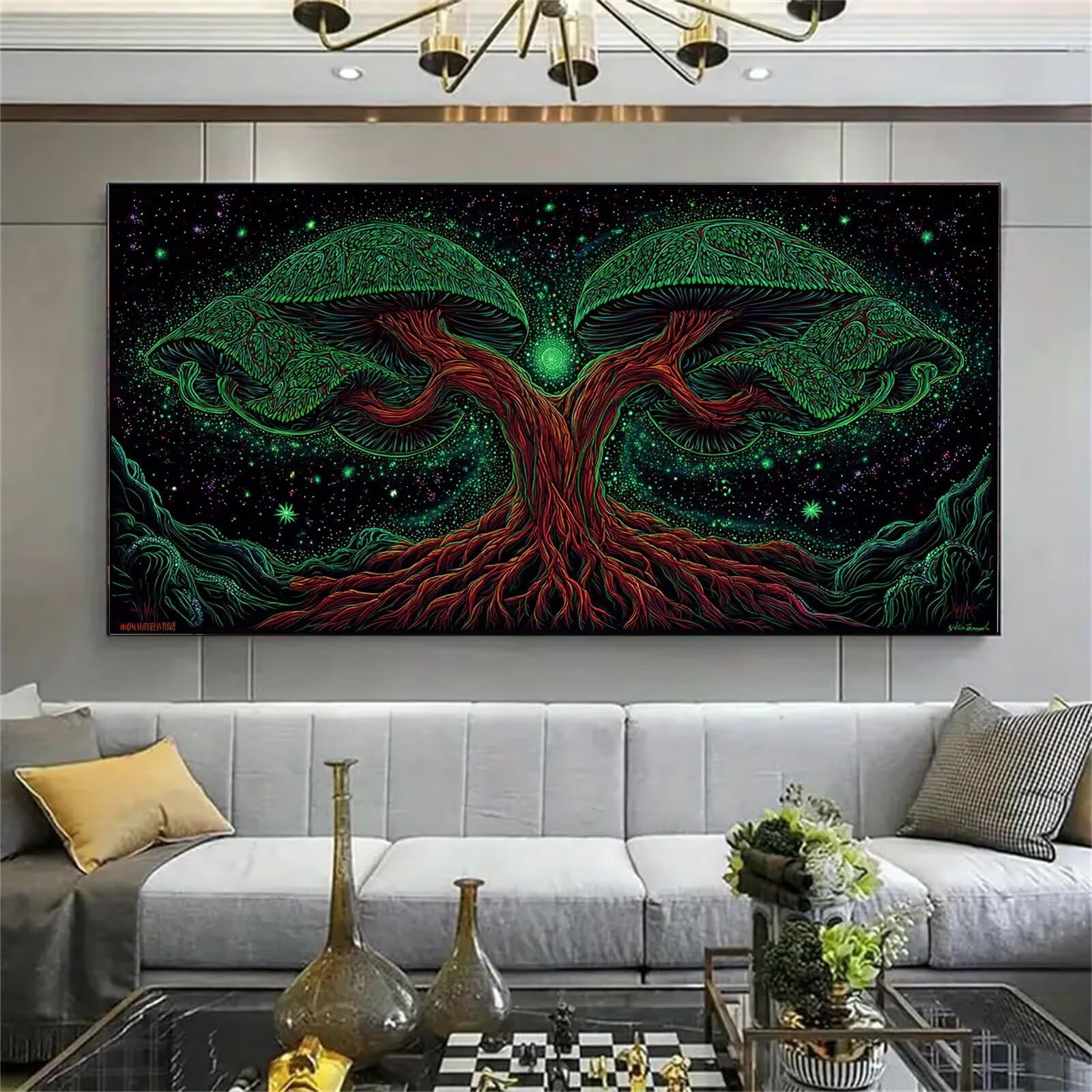 Hooyuubo Malen nach Zahlen Erwachsene Großes Format 80x160cm, Fantasie Panorama DIY Malset Komplettset auf Leinwand, Ohne Rahmen Acryl Ölgemälde Malen nach Zahlen Baum, Geschenk für Frauen, w-222k