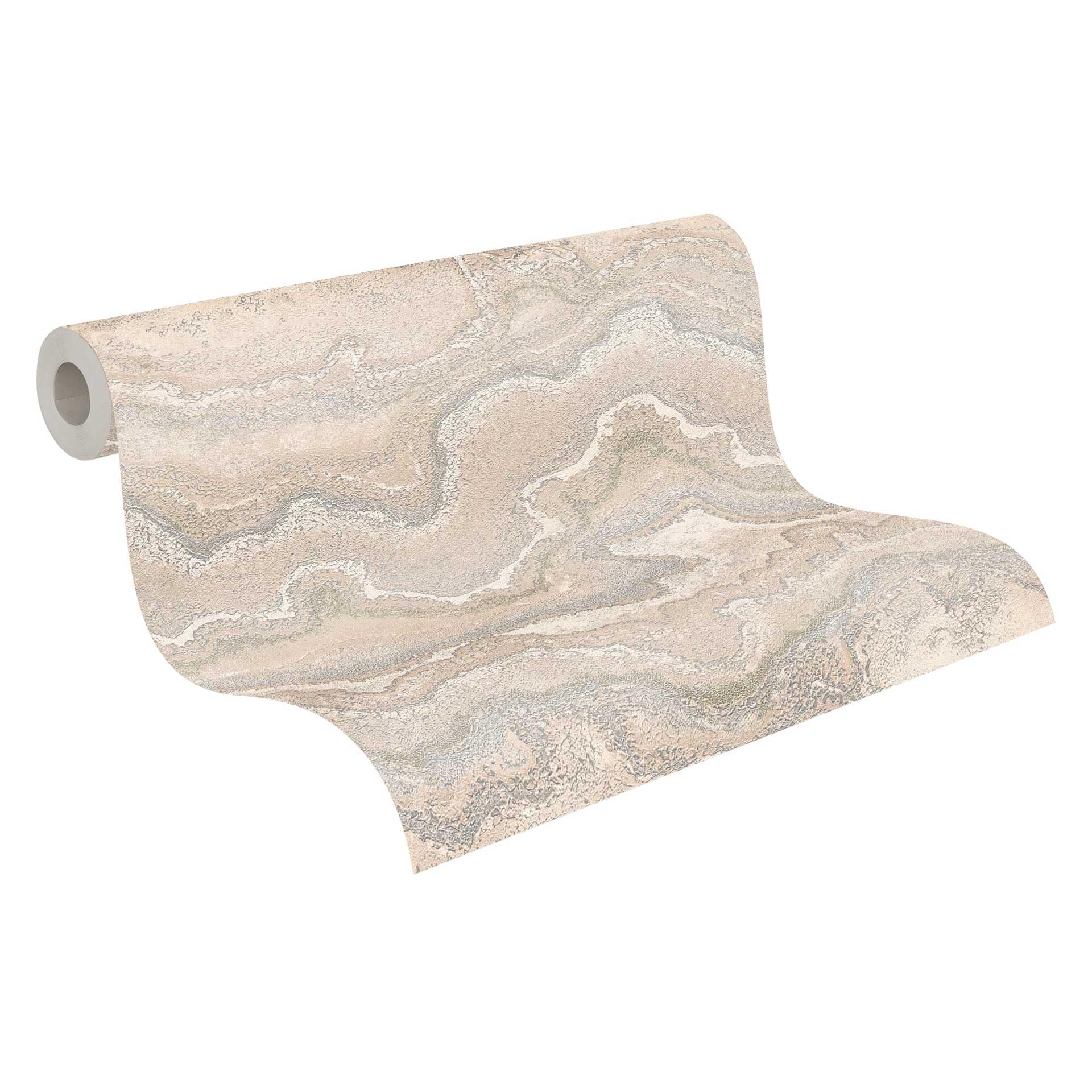 Livingwalls Non-Woven Wallpaper with Marble Look in Beige, Cream – 10,05 x 0,53 m Designer Wallpaper – 396596