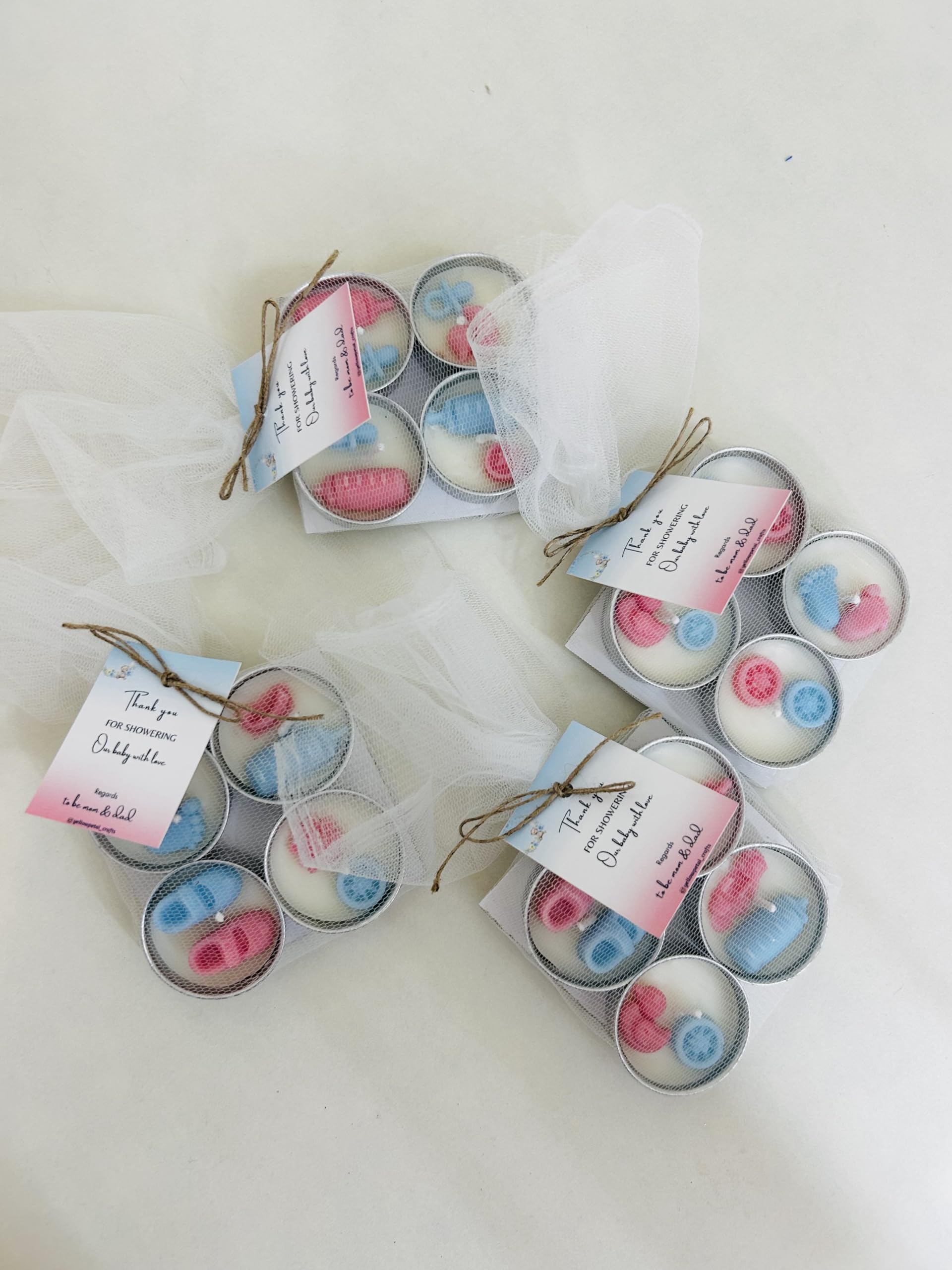 Yellow Petal Soy Wax Baby Shower Tealight Candles Gift Set, Pack Of 4, Vanilla Scented, Packed In Net With A Thank You Tag (4 4 Set7.5 X 7.5 Cm, Cm) (B0CVXWK571) Amazon Price History, Amazon Price Tracker