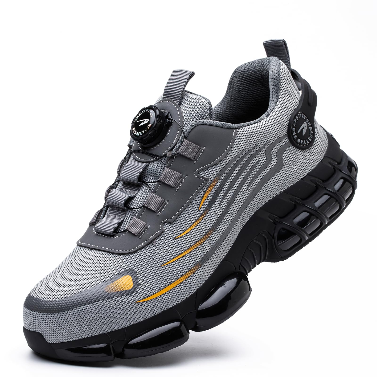 Gugifcto Scarpe Antinfortunistiche Uomo Donna Moda Sneakers Antiscivolo Leggere Traspiranti Rilascio Comode Rapido Scarpe Sicurezza con Punta in Acciaio 36-48 EU