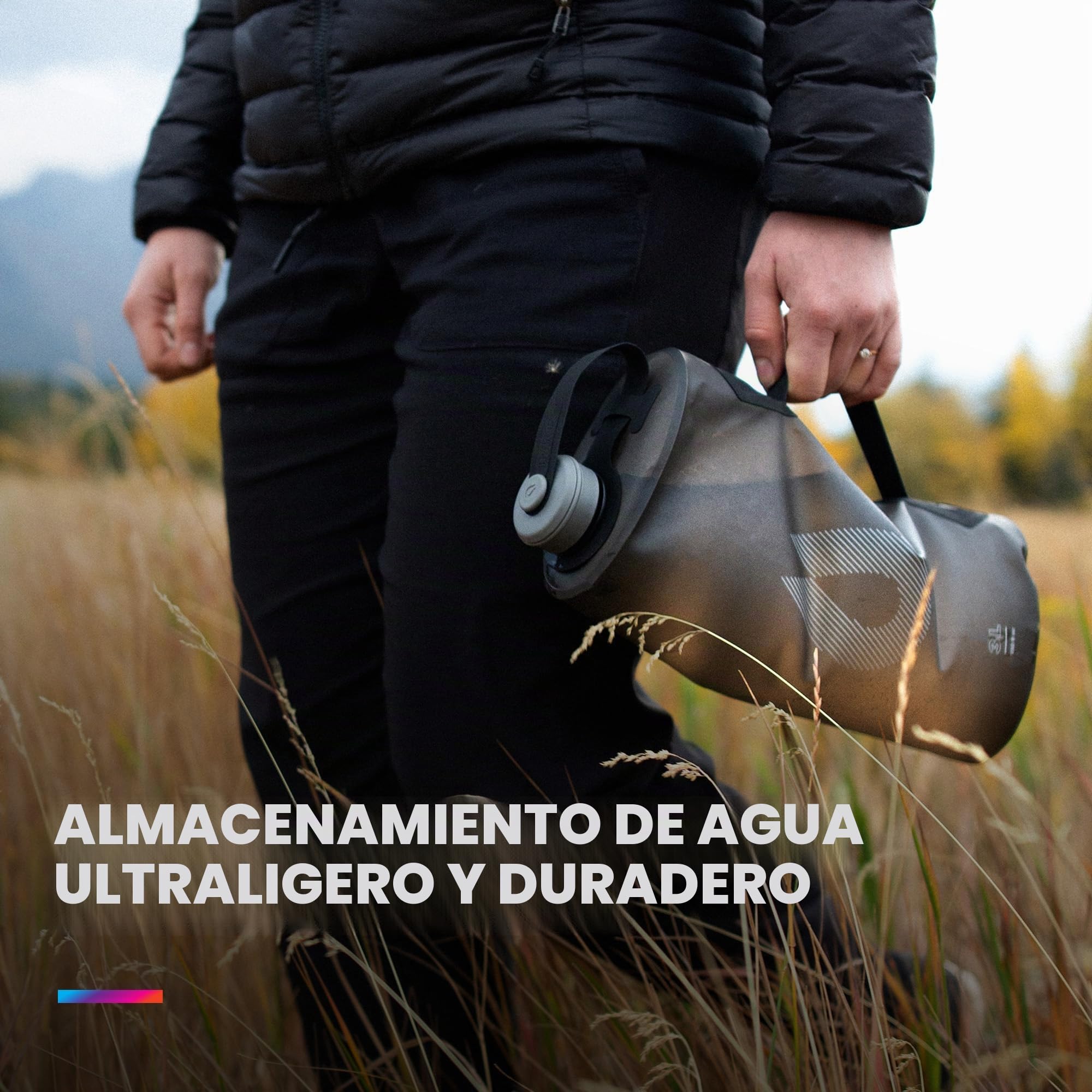 Hydrapak Seeker - Bolsa de Agua Plegable (10 L), sin BPA ni PVC, Color Gris