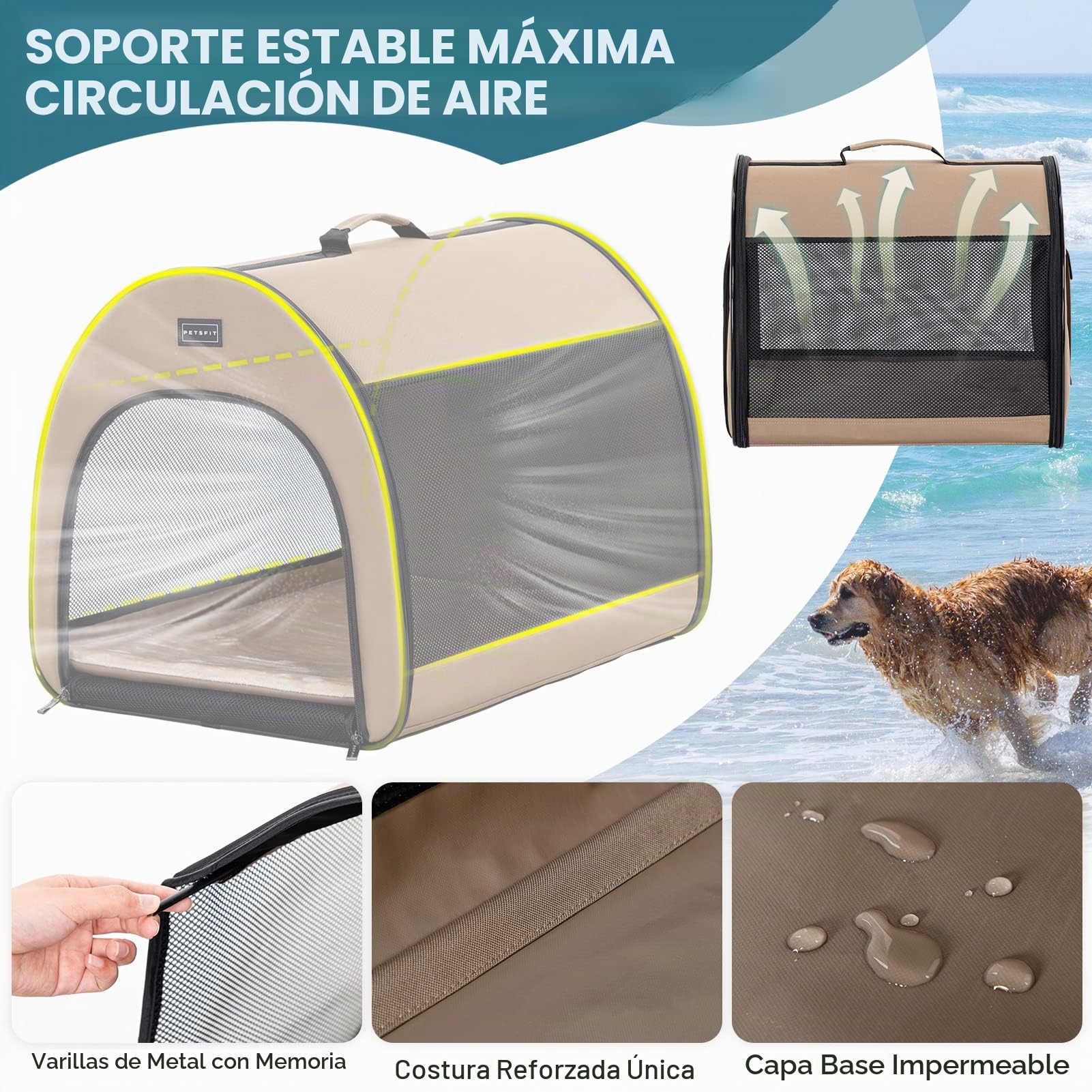 Petsfit Transportín Perros Bolsa transportín para Perros trasportines Perro pequeño Mediano