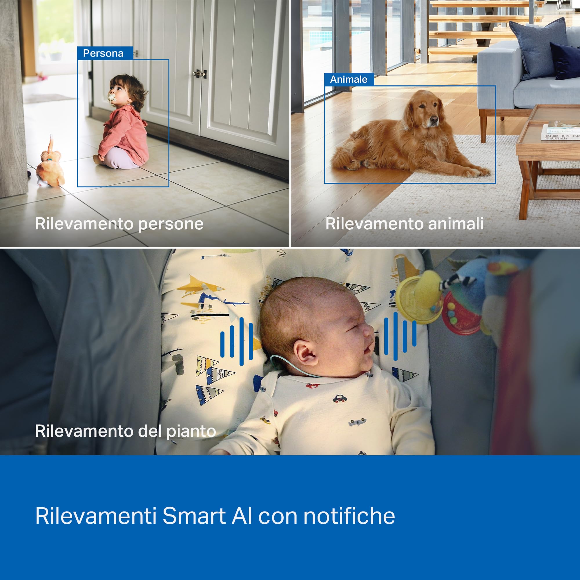 Tapo C260 4K 8MP Telecamera WiFi Interno, Rilevazione e Notifiche Smart AI, Riconoscimento Facciale, Visione Notturna Migliorata, Compatibile con Alexa, Modalità Avanzata di Privacy, Block Zones