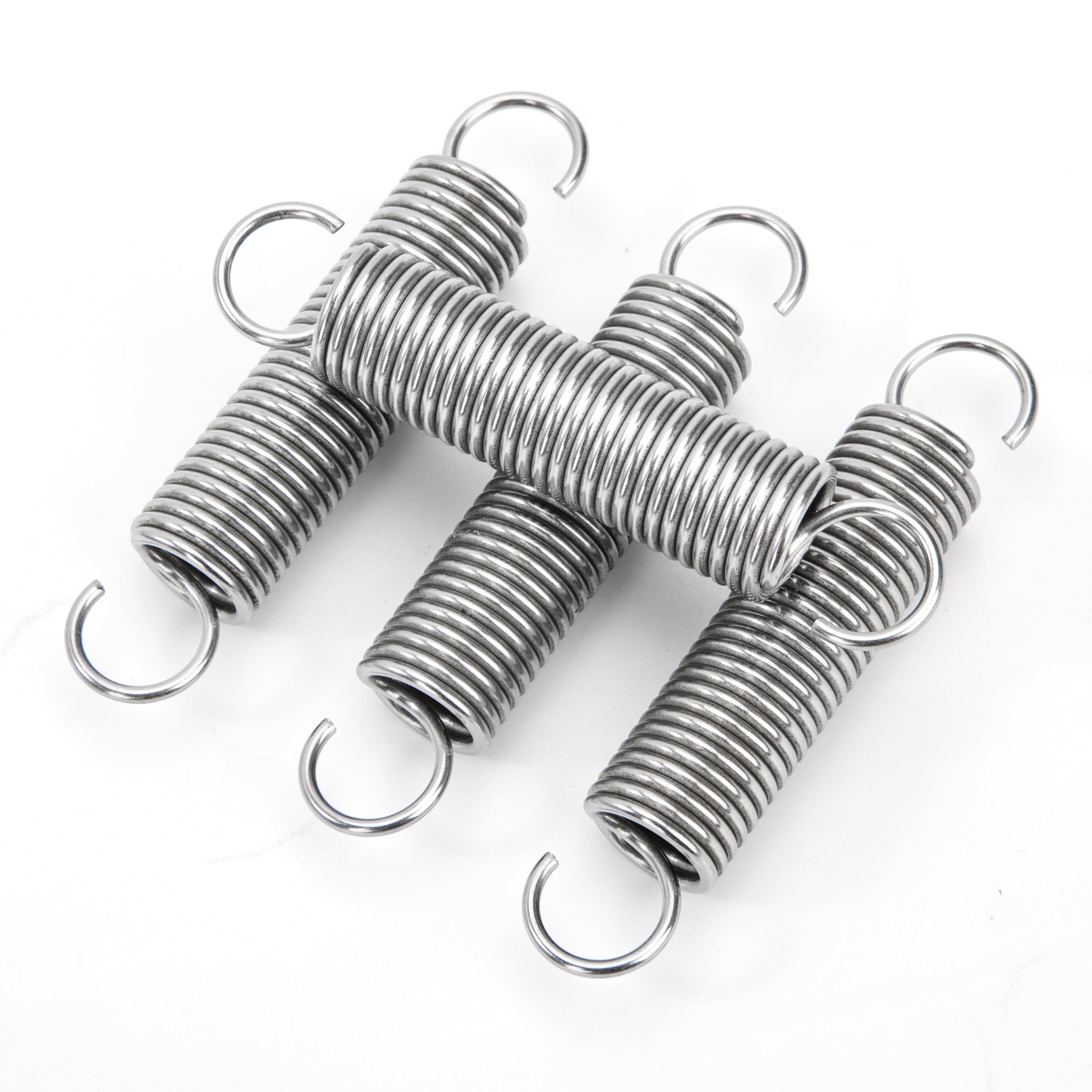 Sprężyny naciągowe 60 mm sprężyna ciągnąca podwójny hak ze stali nierdzewnej średnica drutu 1,4 mm średnica zewnętrzna 12 mm ciągnięcie 4,87 kg 4 sztuki